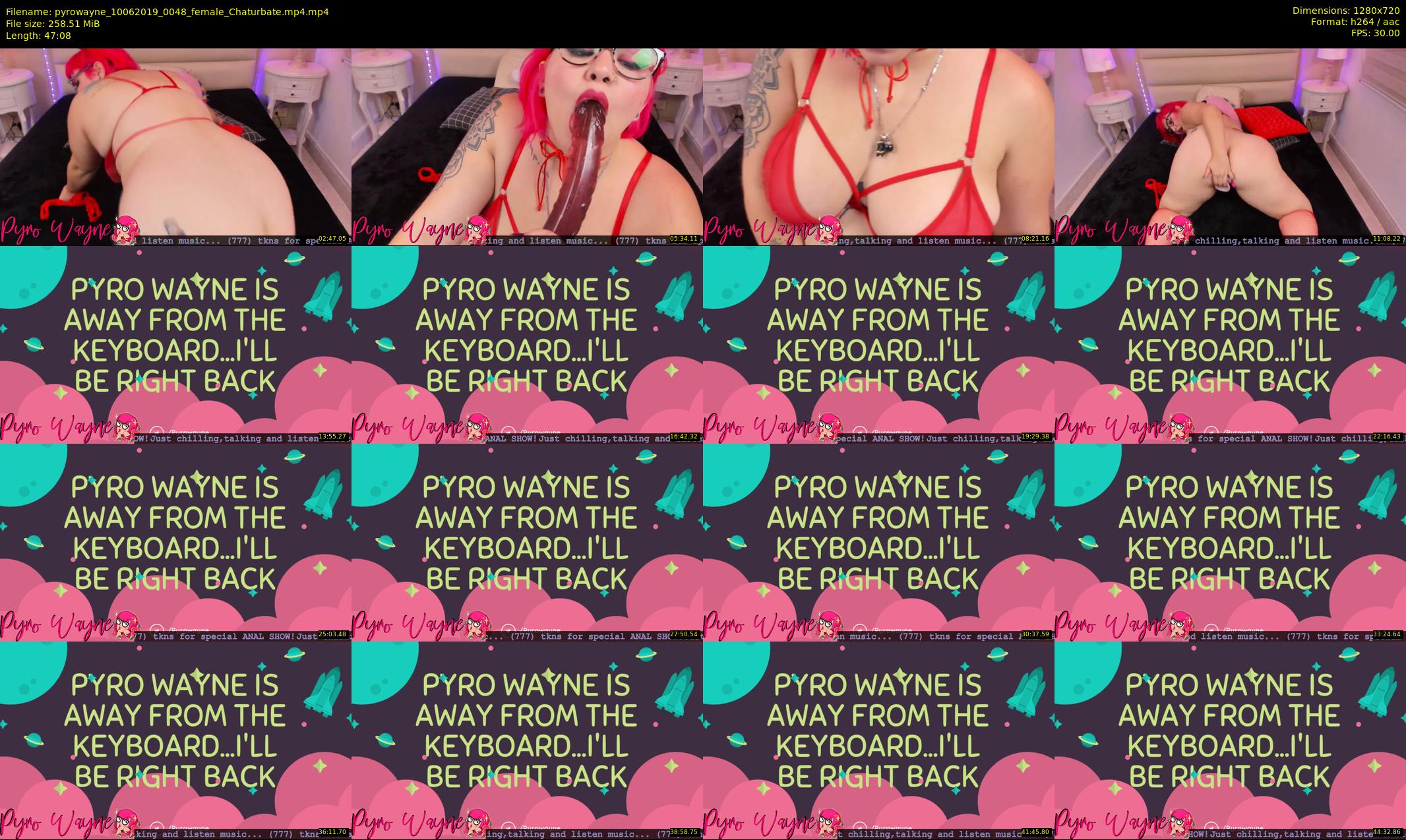 pyrowayne — 48 minute Chaturbate female cam show recording, 720p, Jun 10, 2019