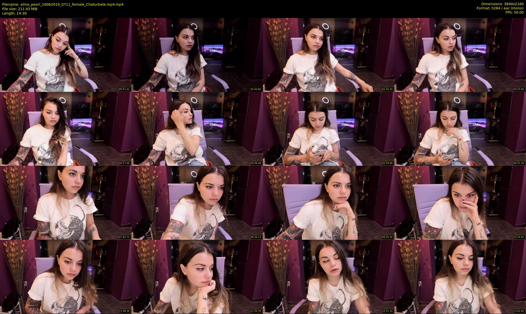 alma_pearl — 15 minute Chaturbate female cam show recording, 4K, Jun 10, 2019
