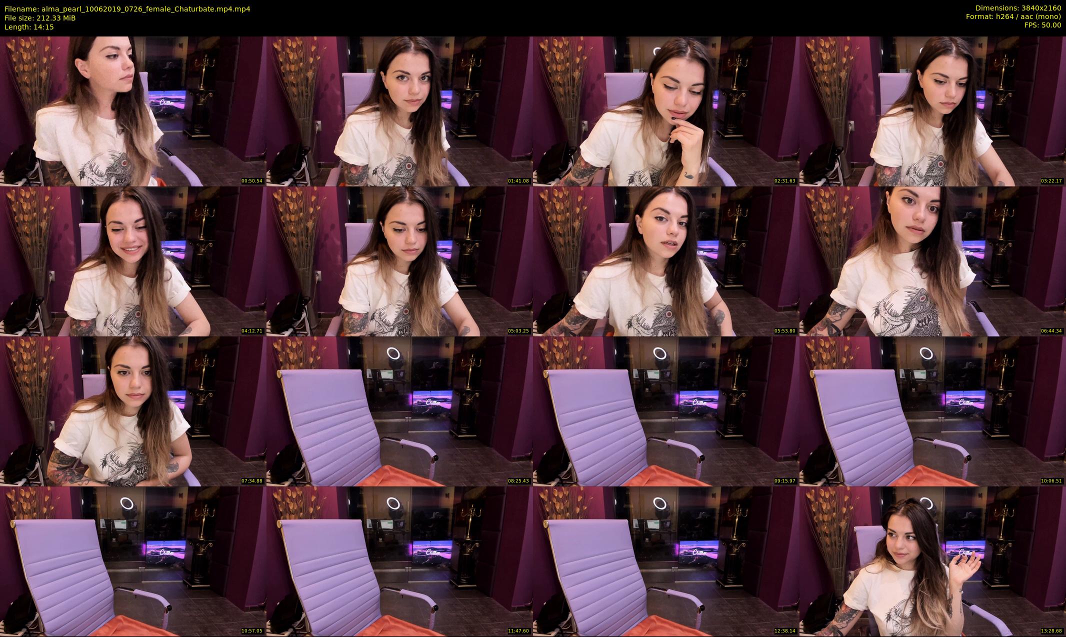alma_pearl — 15 minute Chaturbate female cam show recording, 4K, Jun 10, 2019
