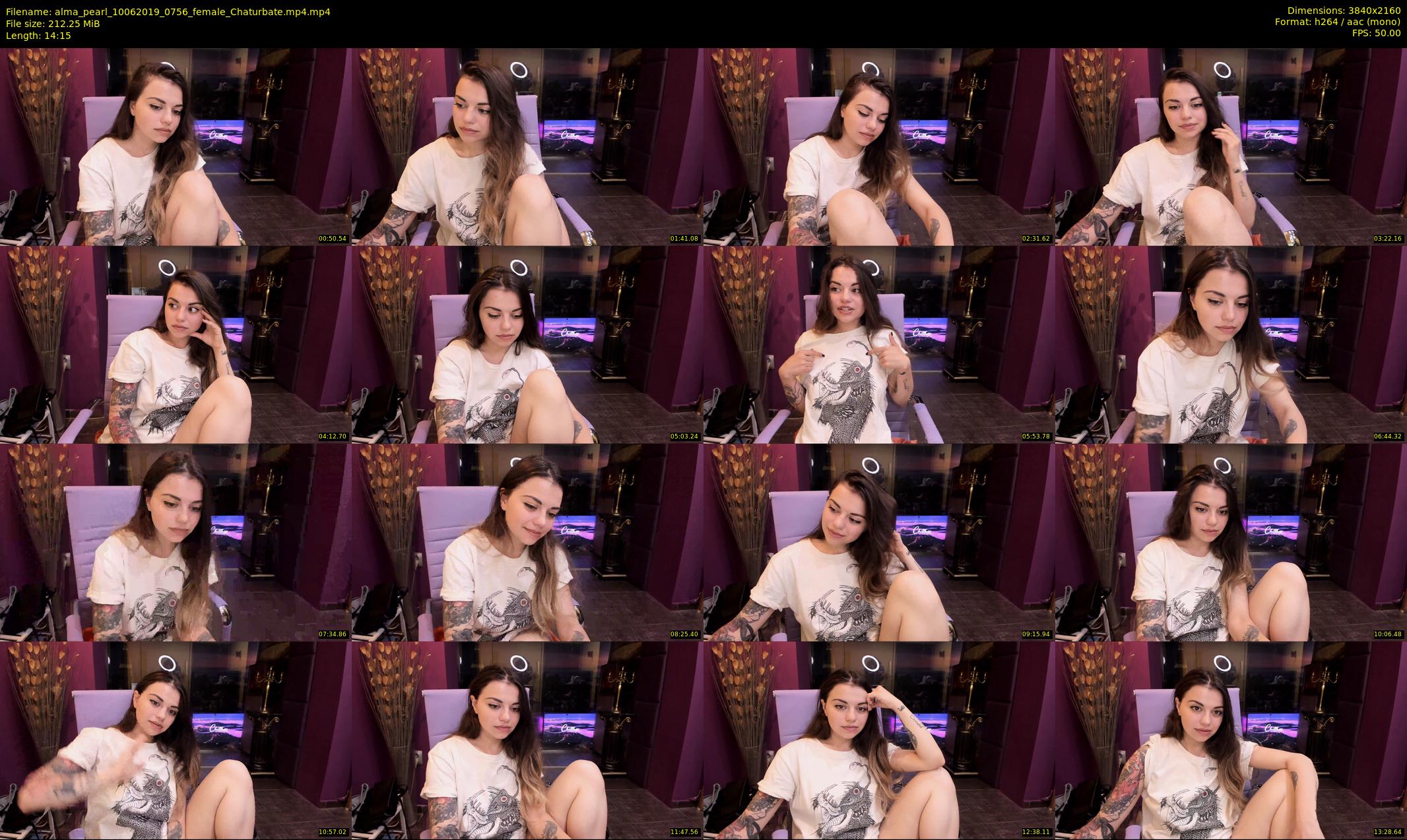 alma_pearl — 15 minute Chaturbate female cam show recording, 4K, Jun 10, 2019