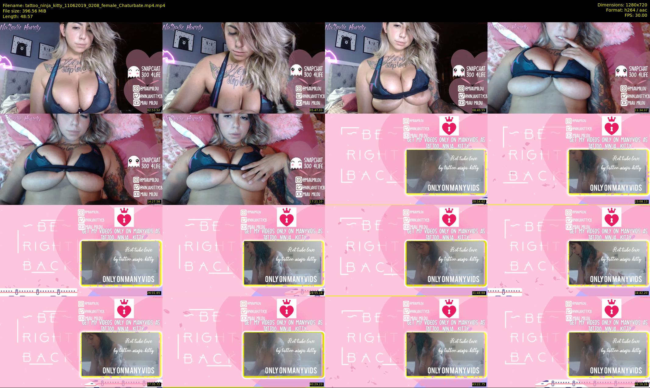 tattoo_ninja_kitty — 49 minute Chaturbate female cam show recording, 720p, Jun 11, 2019