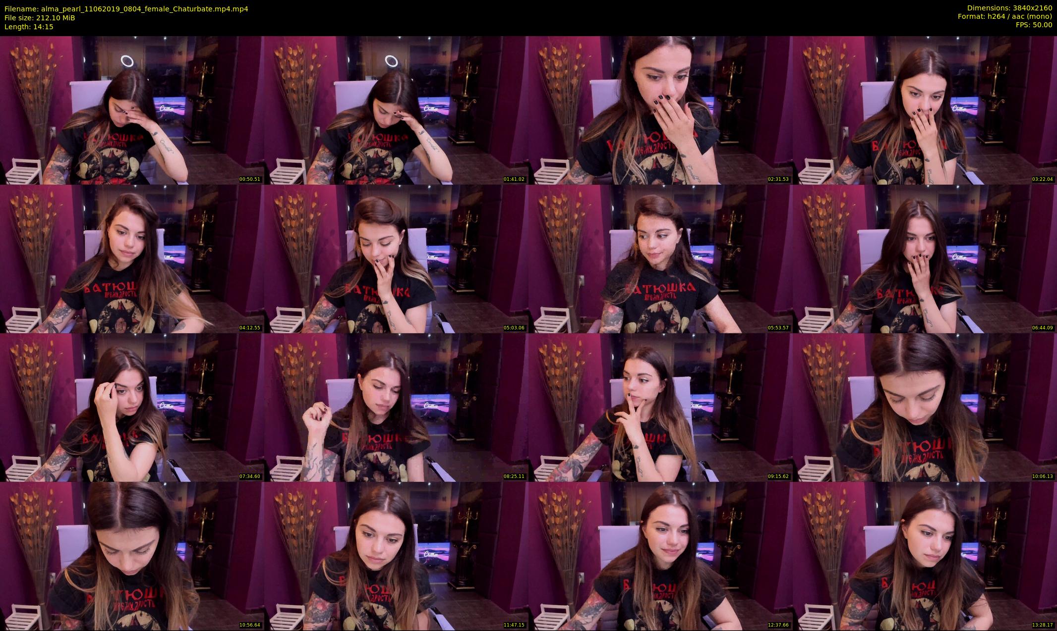 alma_pearl — 15 minute Chaturbate female cam show recording, 4K, Jun 11, 2019