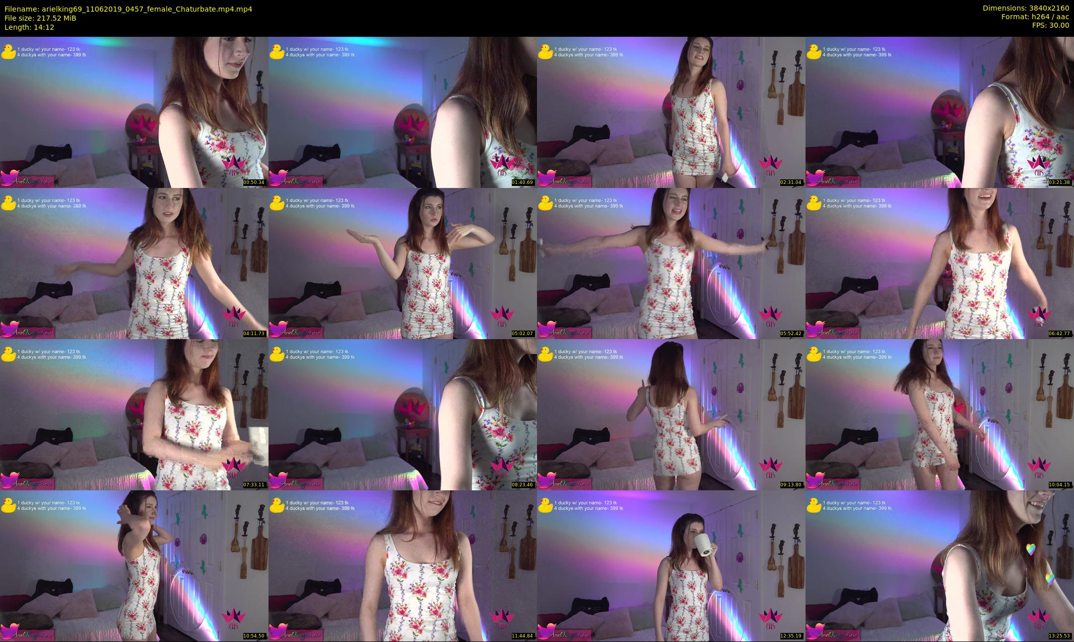 arielking69 — 15 minute Chaturbate female cam show recording, 4K, Jun 11, 2019