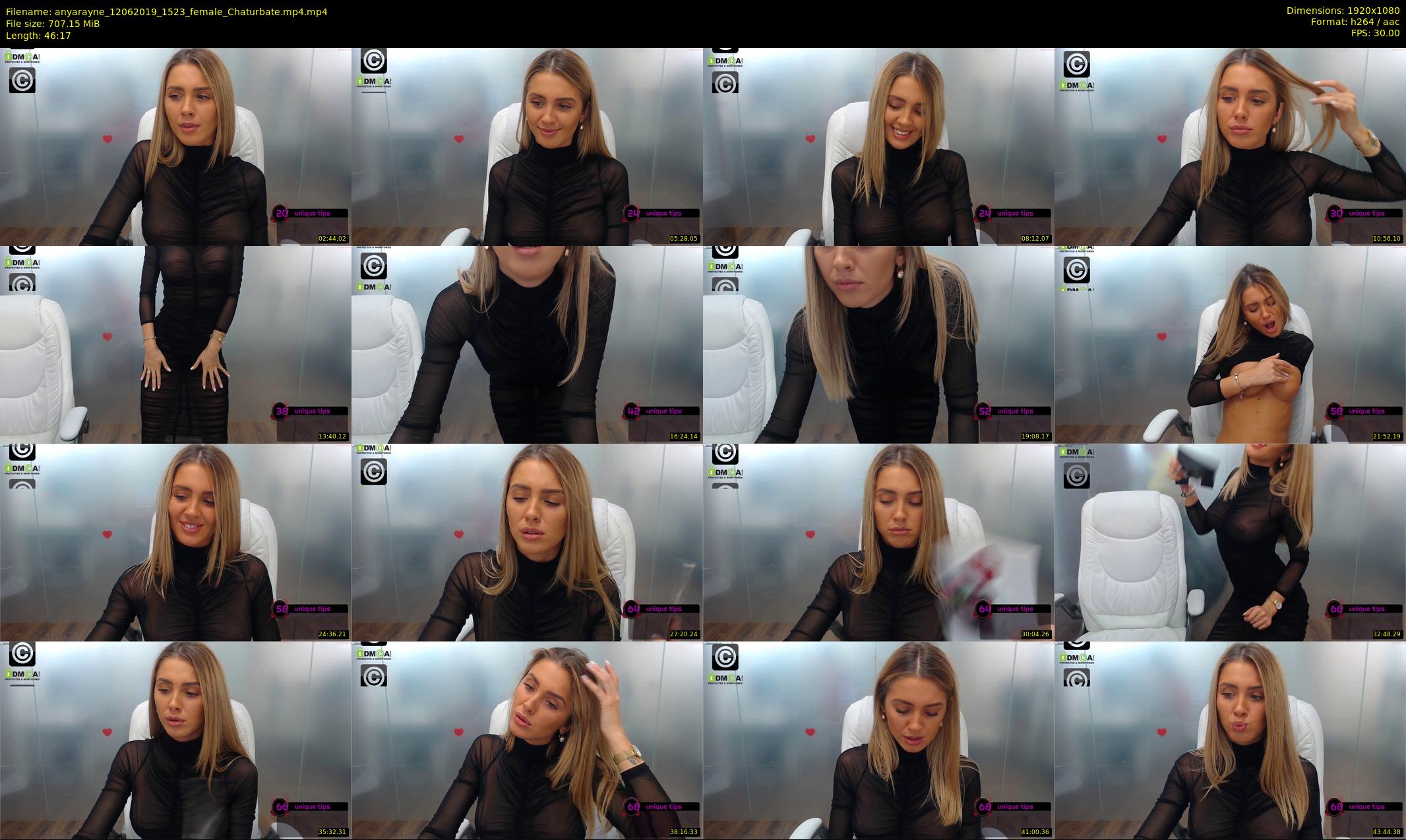 anyarayne — 47 minute Chaturbate female cam show recording, 1080p, Jun 12, 2019