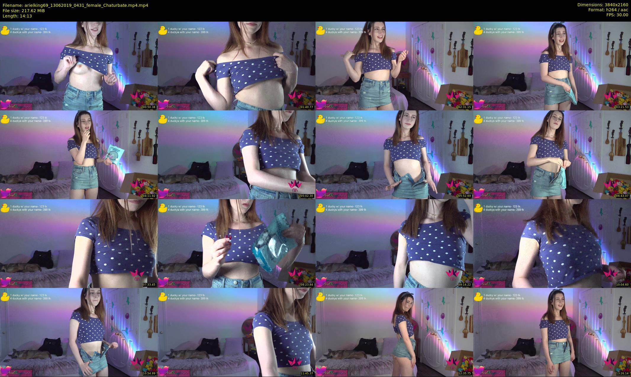 arielking69 — 15 minute Chaturbate female cam show recording, 4K, Jun 13, 2019