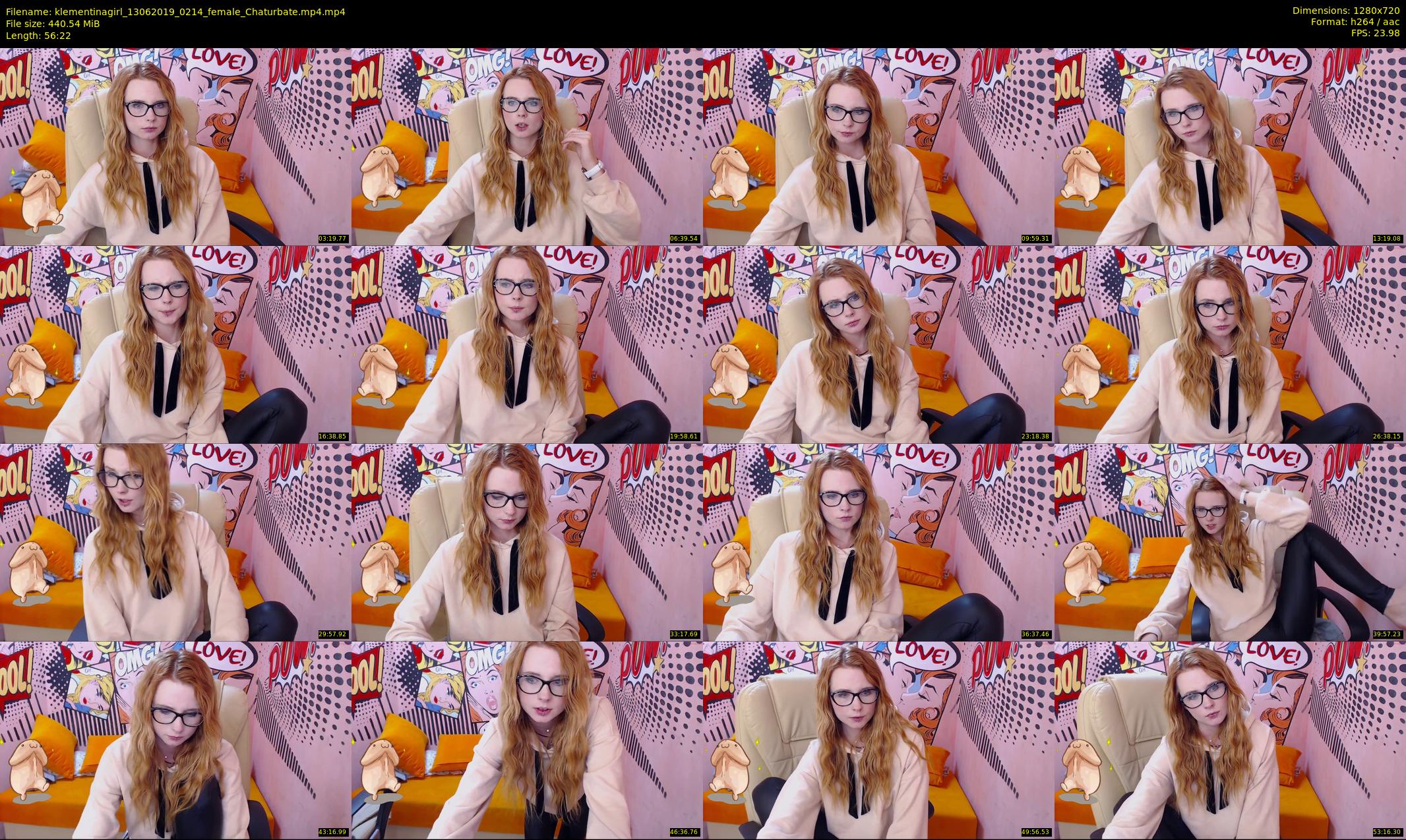 klementinagirl — 57 minute Chaturbate female cam show recording, 720p, Jun 13, 2019