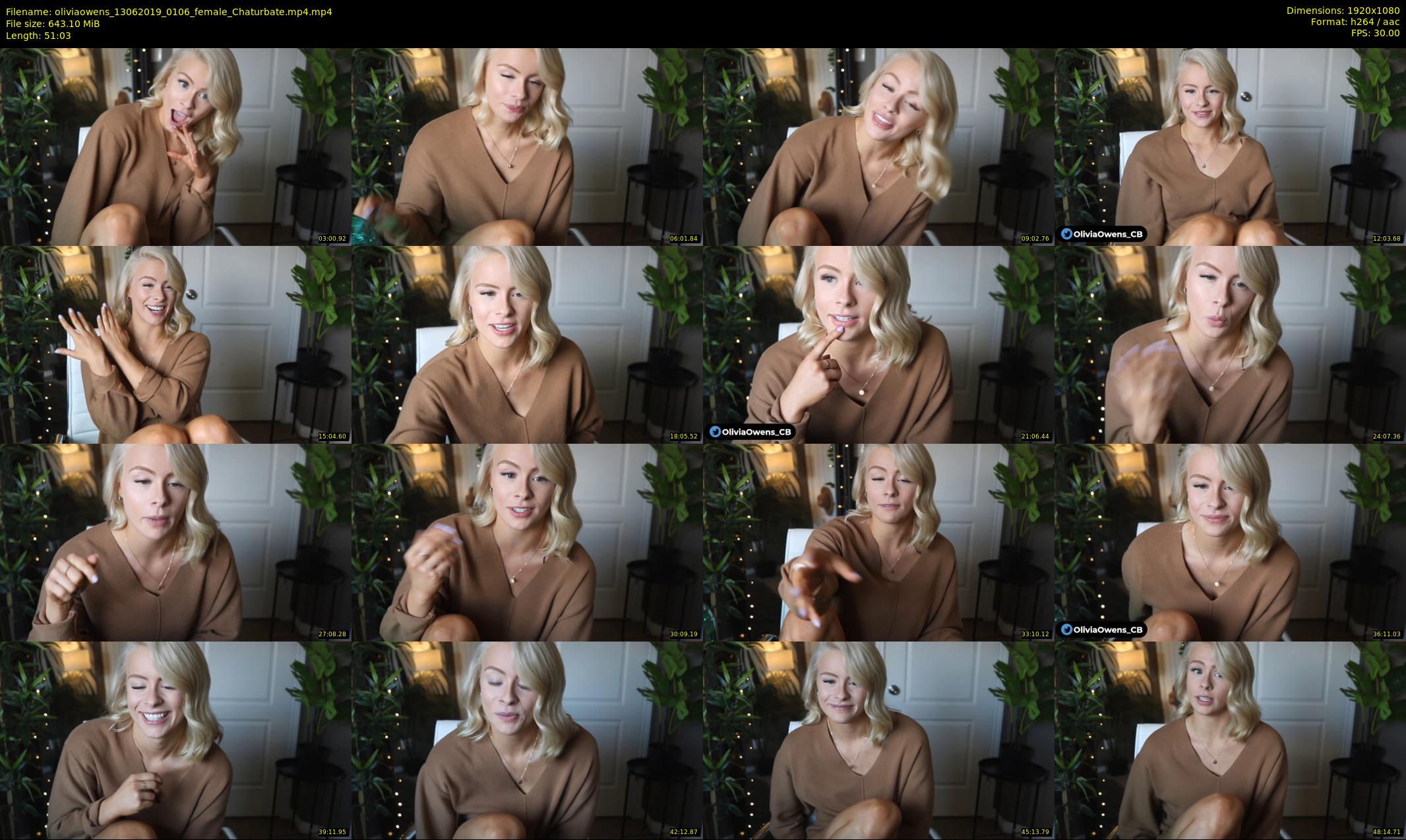 oliviaowens — 52 minute Chaturbate female cam show recording, 1080p, Jun 13, 2019