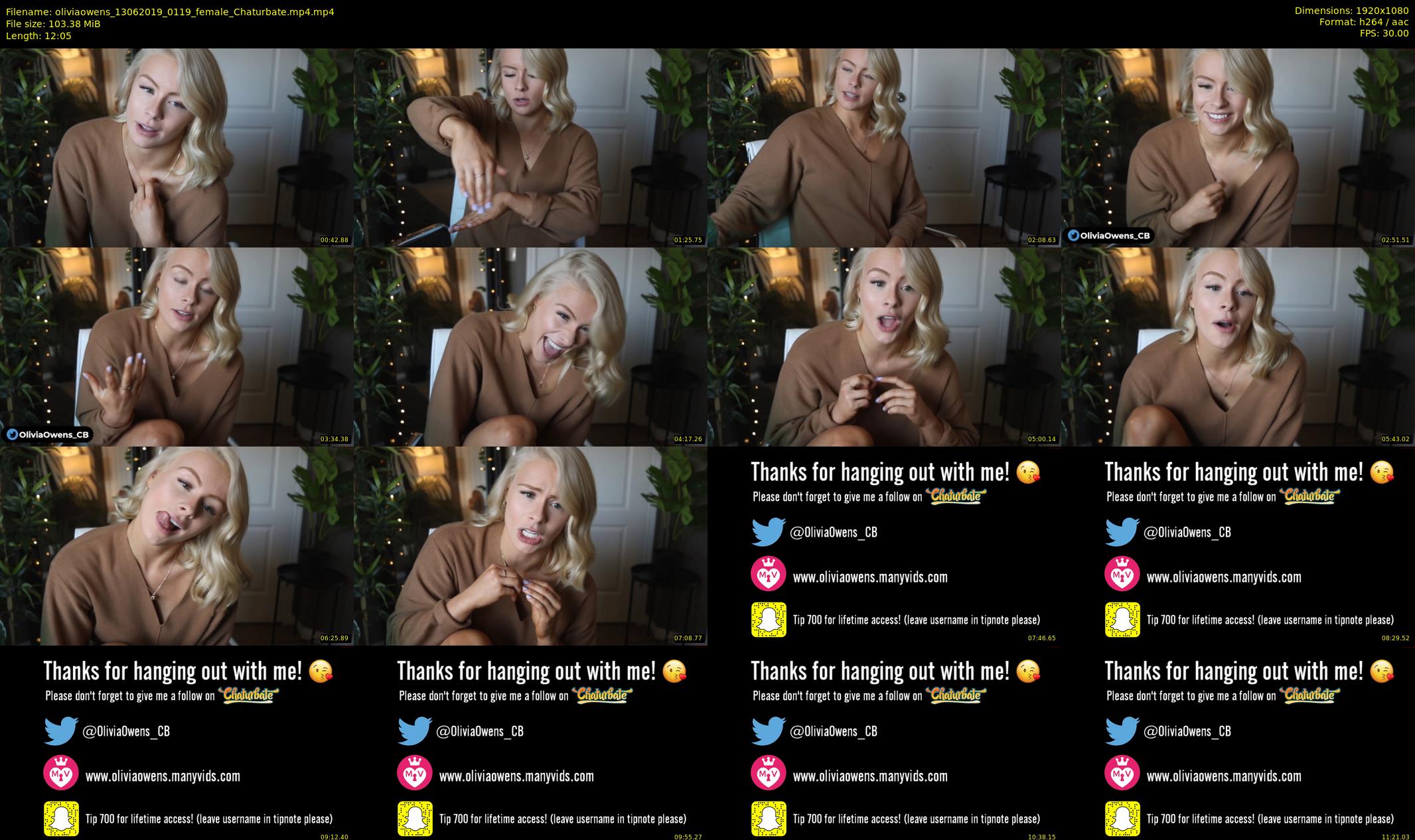 oliviaowens — 13 minute Chaturbate female cam show recording, 1080p, Jun 13, 2019