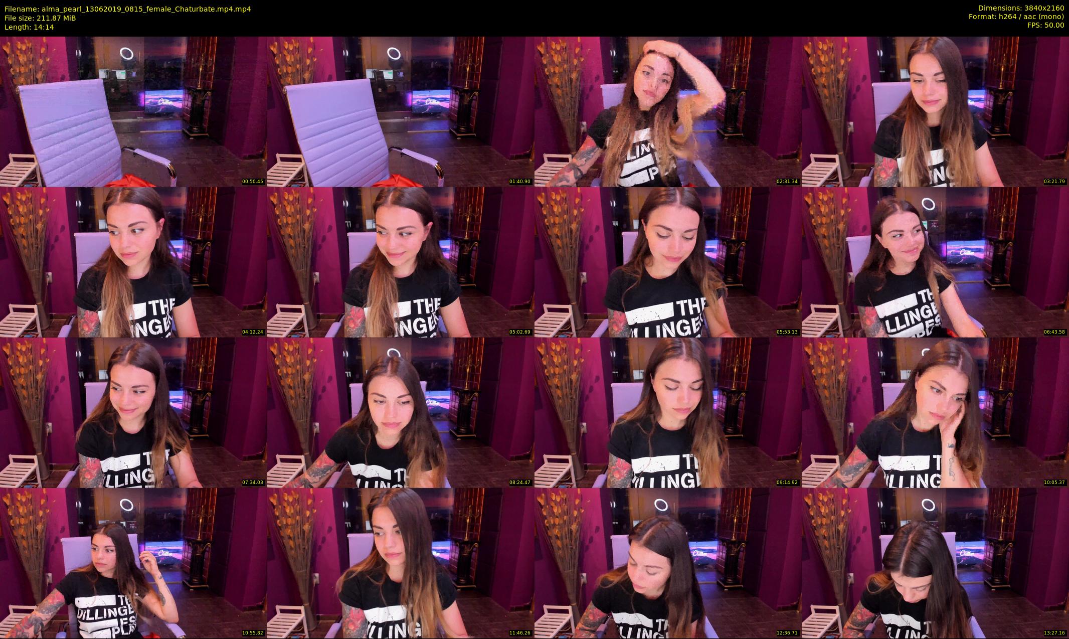 alma_pearl — 15 minute Chaturbate female cam show recording, 4K, Jun 13, 2019
