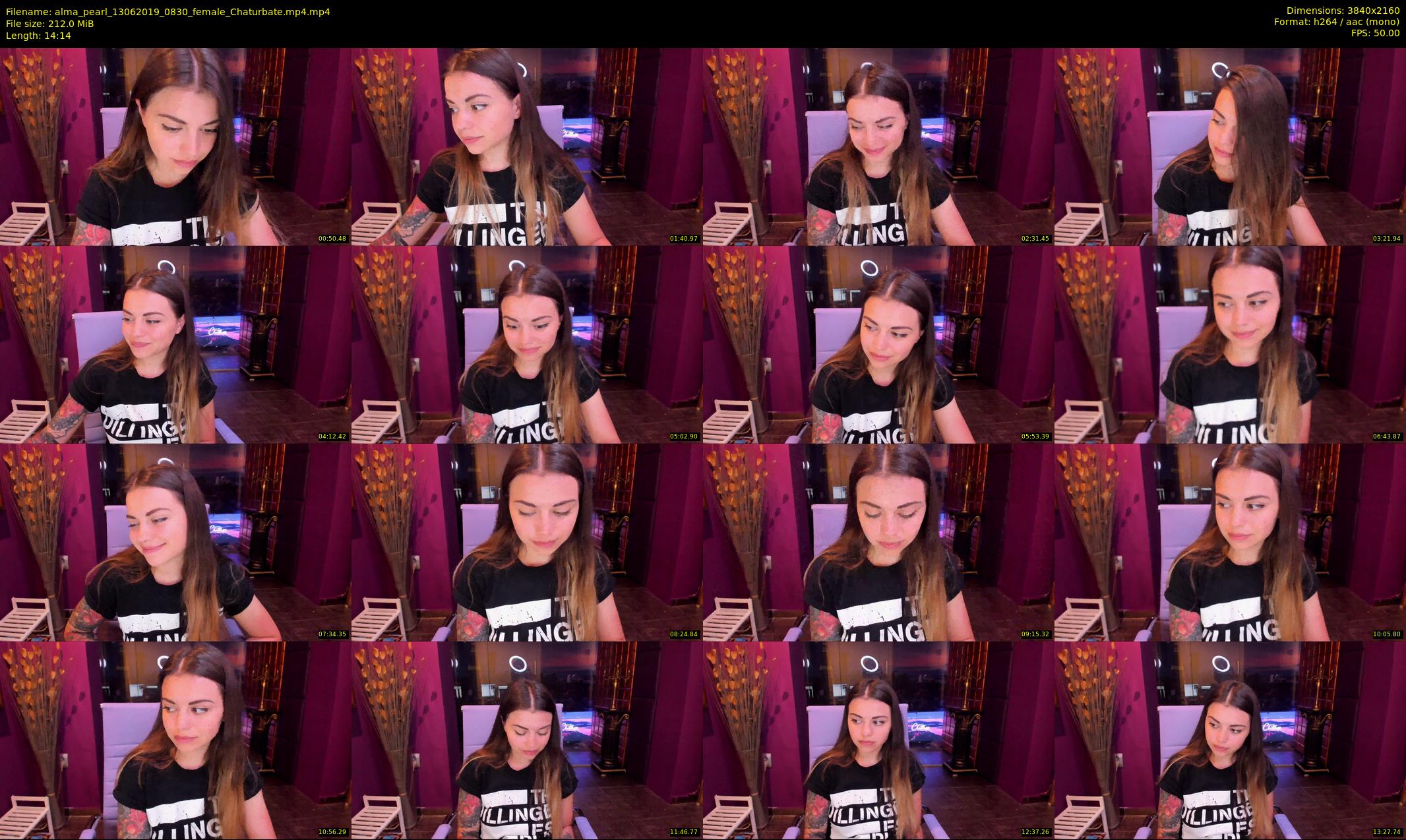alma_pearl — 15 minute Chaturbate female cam show recording, 4K, Jun 13, 2019