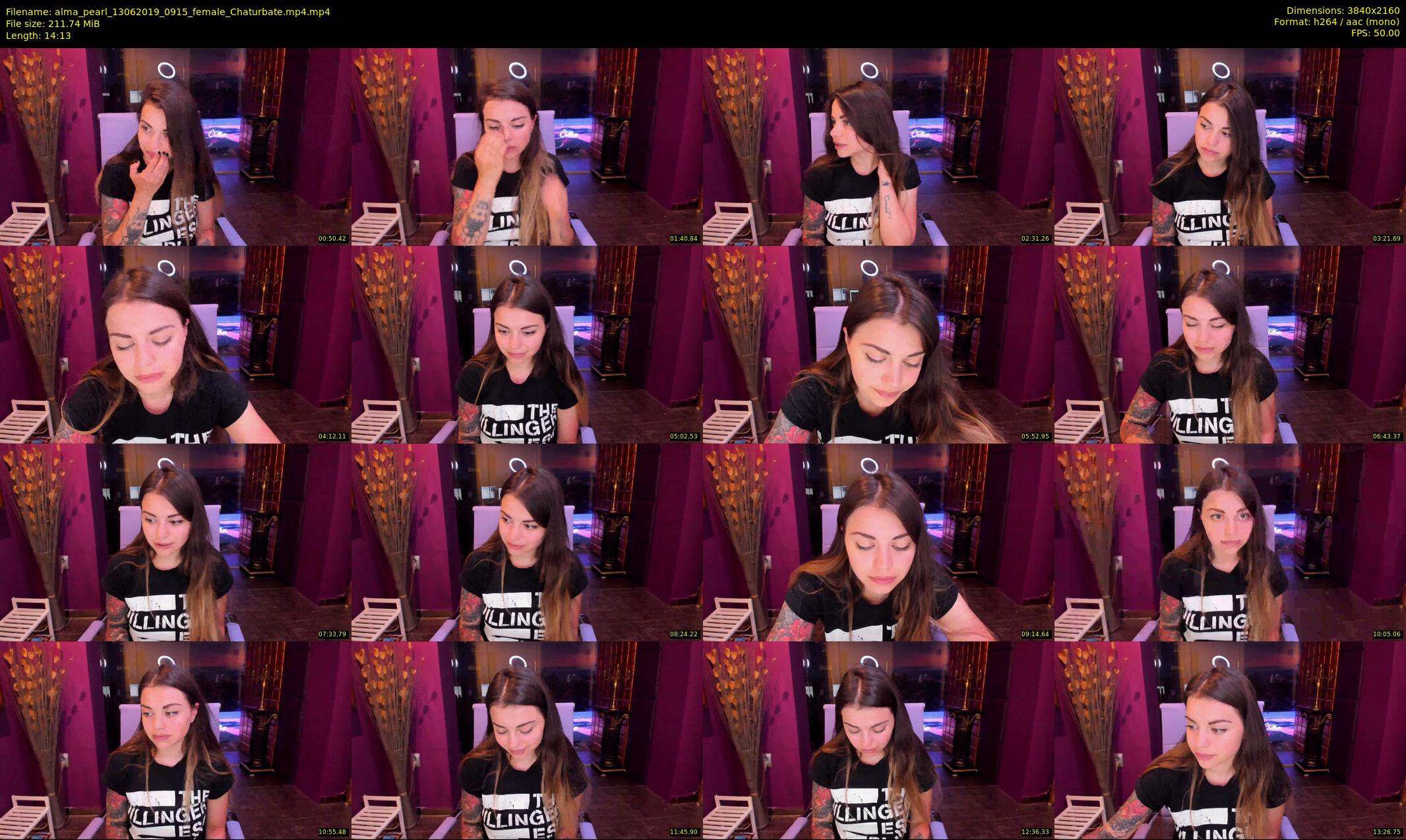alma_pearl — 15 minute Chaturbate female cam show recording, 4K, Jun 13, 2019