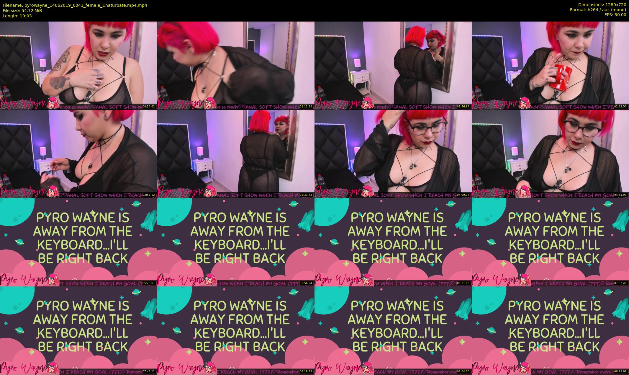 pyrowayne — 11 minute Chaturbate female cam show recording, 720p, Jun 14, 2019