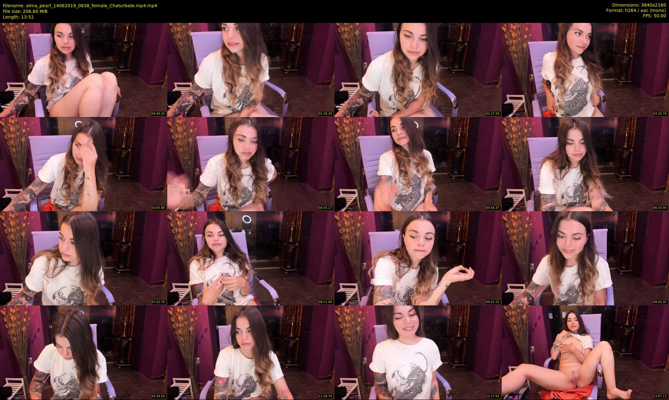 alma_pearl — 14 minute Chaturbate female cam show recording, 4K, Jun 14, 2019