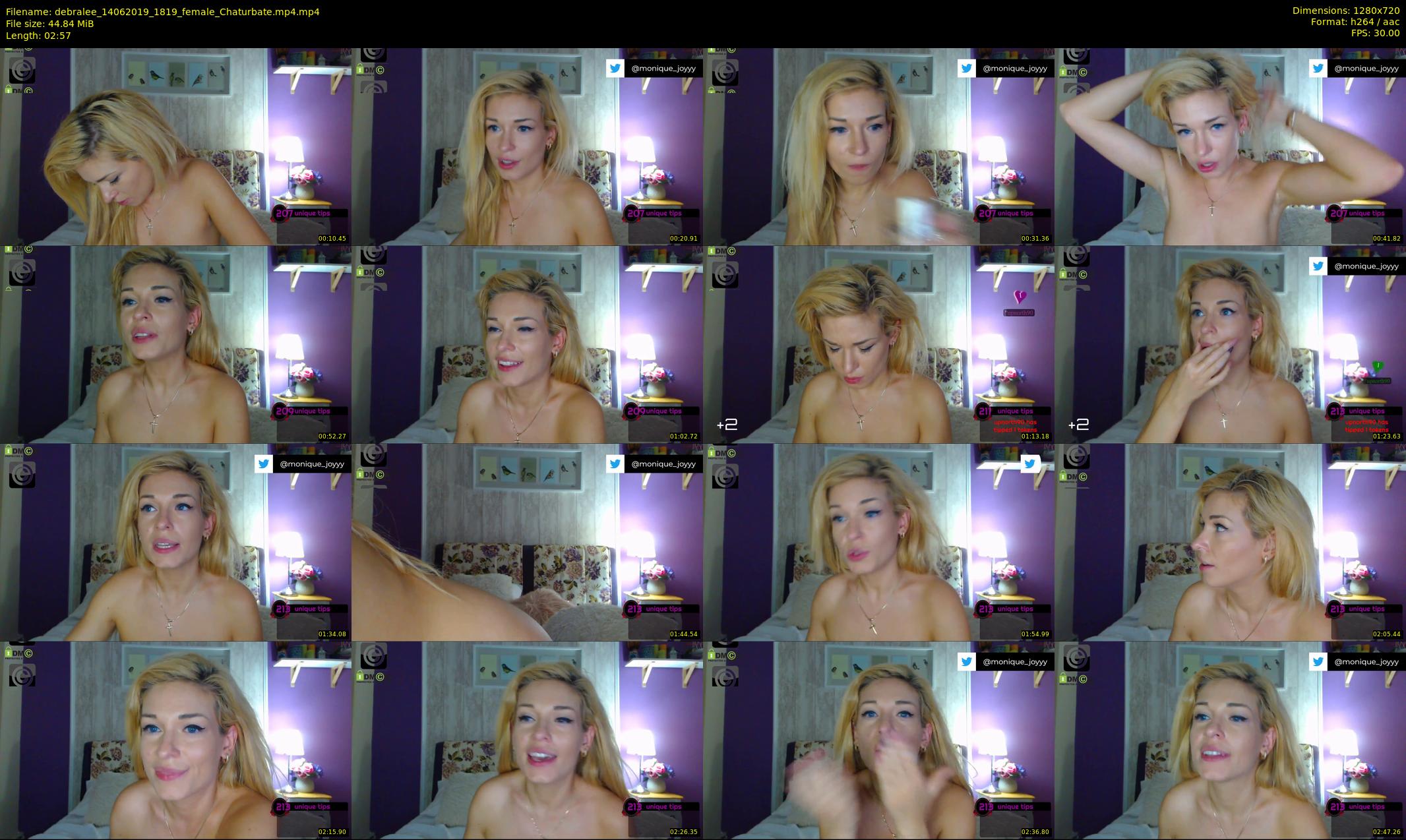 debralee — 3 minute Chaturbate female cam show recording, 720p, Jun 14, 2019
