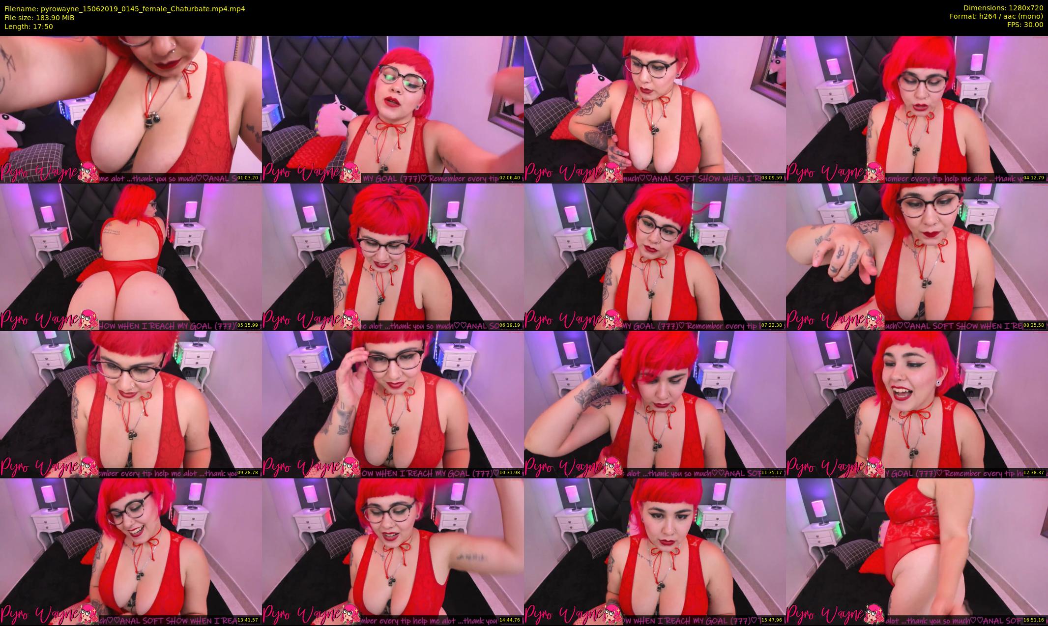 pyrowayne — 18 minute Chaturbate female cam show recording, 720p, Jun 15, 2019