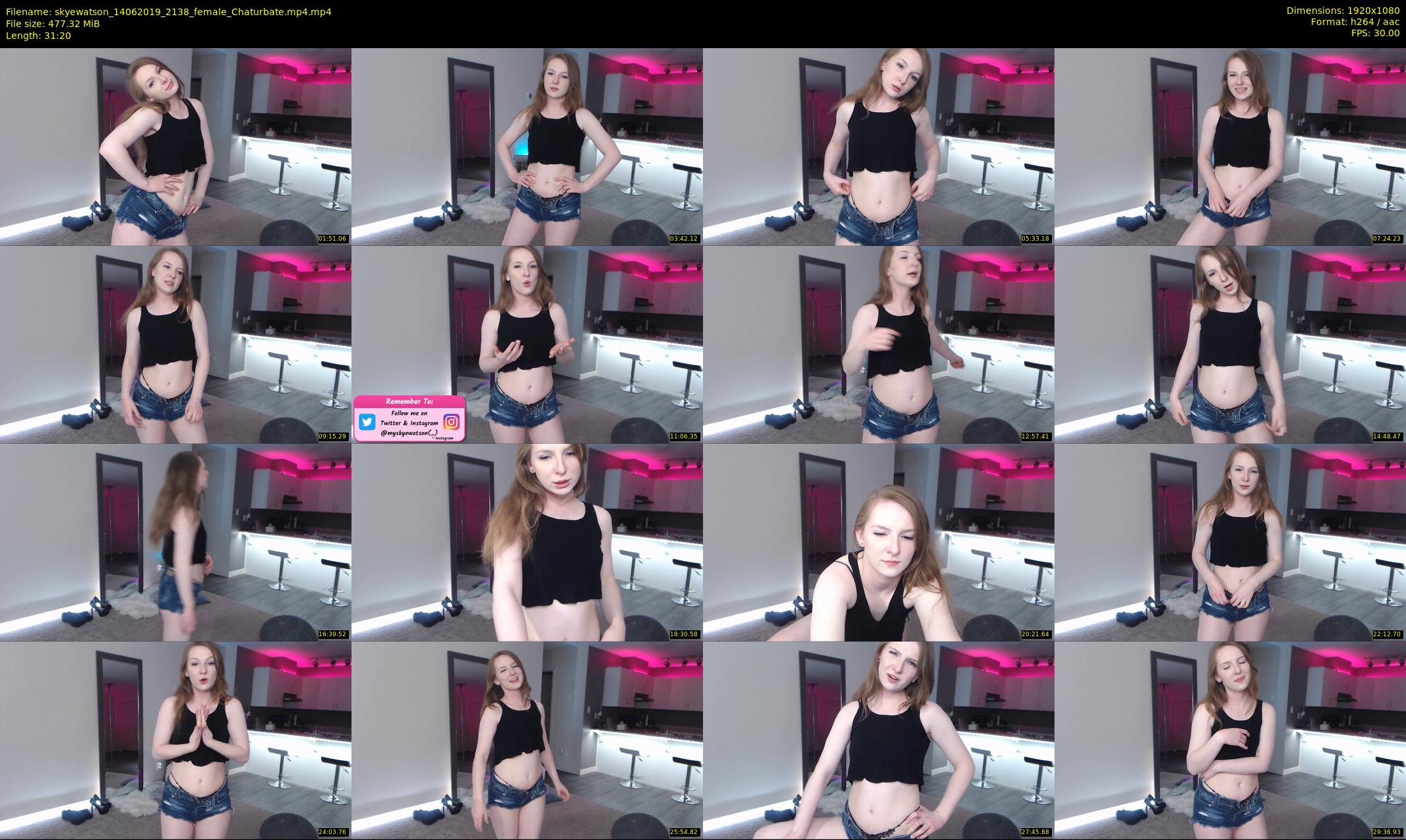 skyewatson — 32 minute Chaturbate female cam show recording, 1080p, Jun 14, 2019