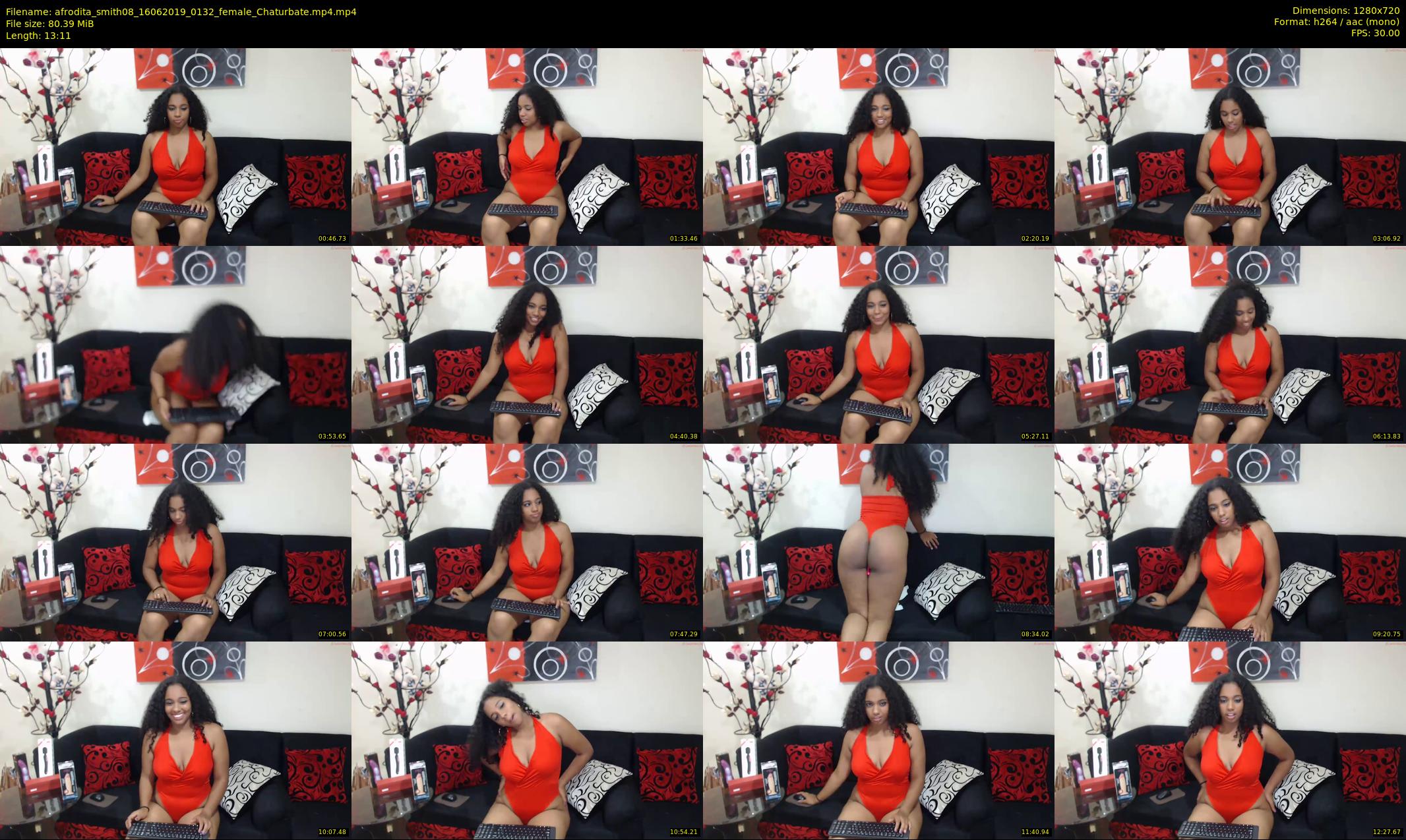 afrodita_smith08 — 14 minute Chaturbate female cam show recording, 720p, Jun 16, 2019