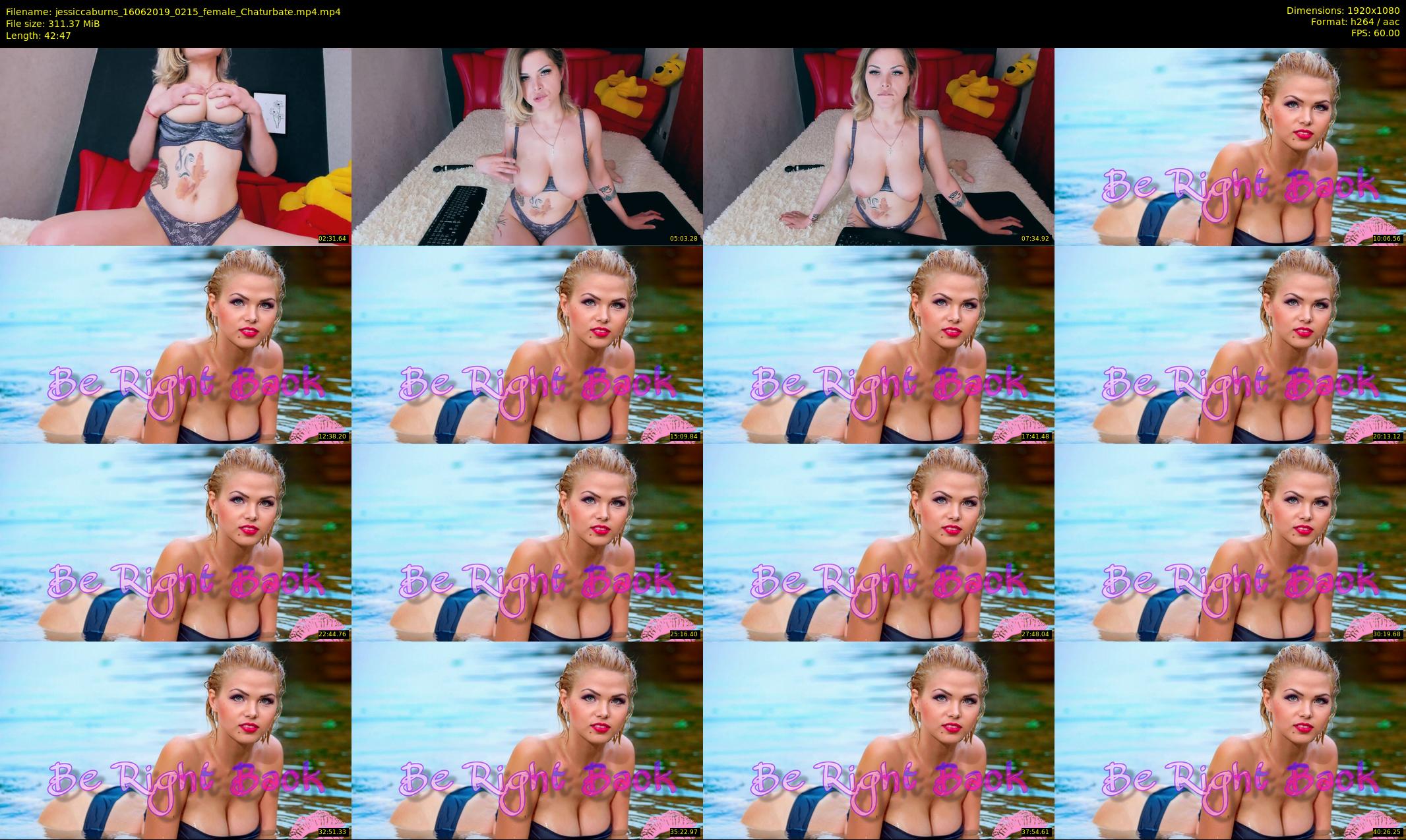 jessiccaburns — 43 minute Chaturbate female cam show recording, 1080p, Jun 16, 2019