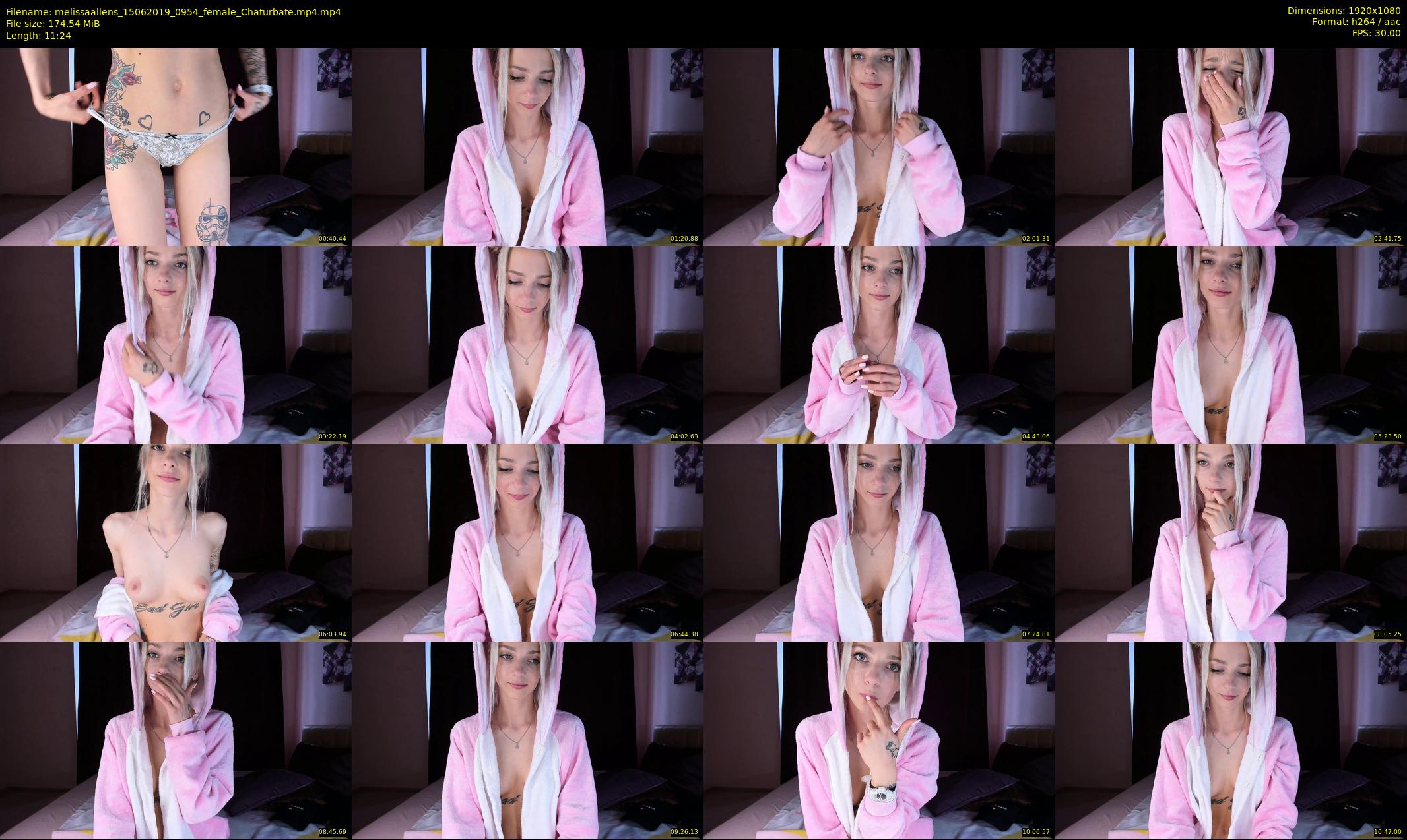 melissaallens — 12 minute Chaturbate female cam show recording, 1080p, Jun 15, 2019