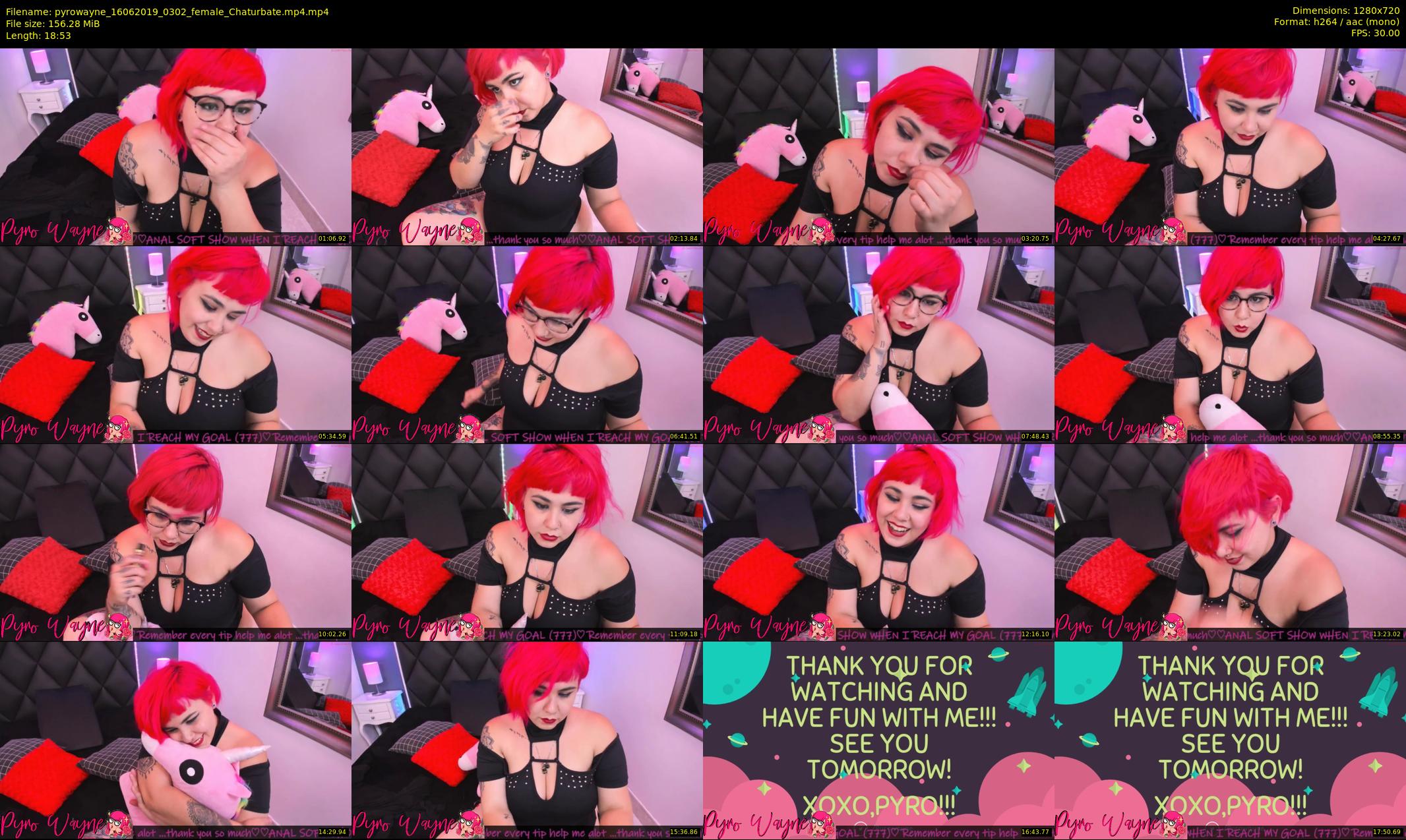 pyrowayne — 19 minute Chaturbate female cam show recording, 720p, Jun 16, 2019