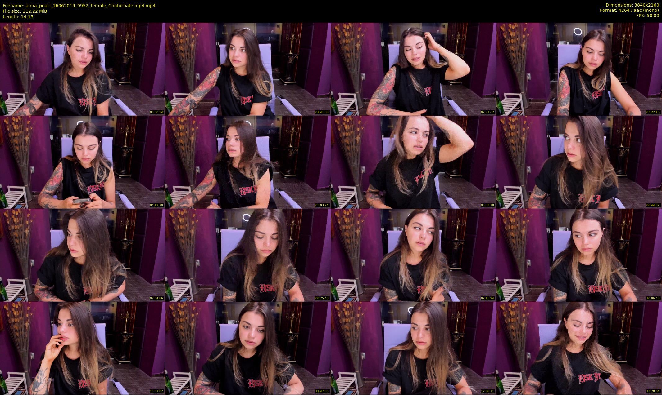alma_pearl — 15 minute Chaturbate female cam show recording, 4K, Jun 16, 2019