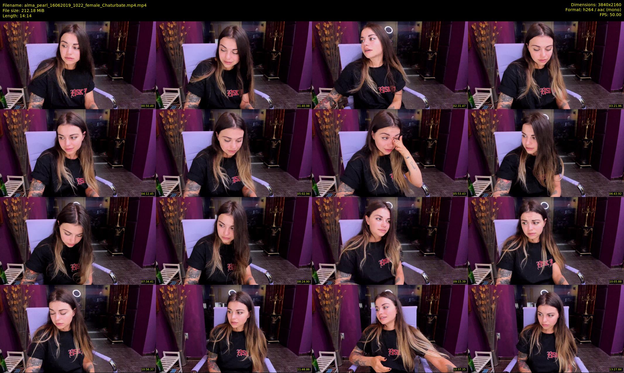 alma_pearl — 15 minute Chaturbate female cam show recording, 4K, Jun 16, 2019