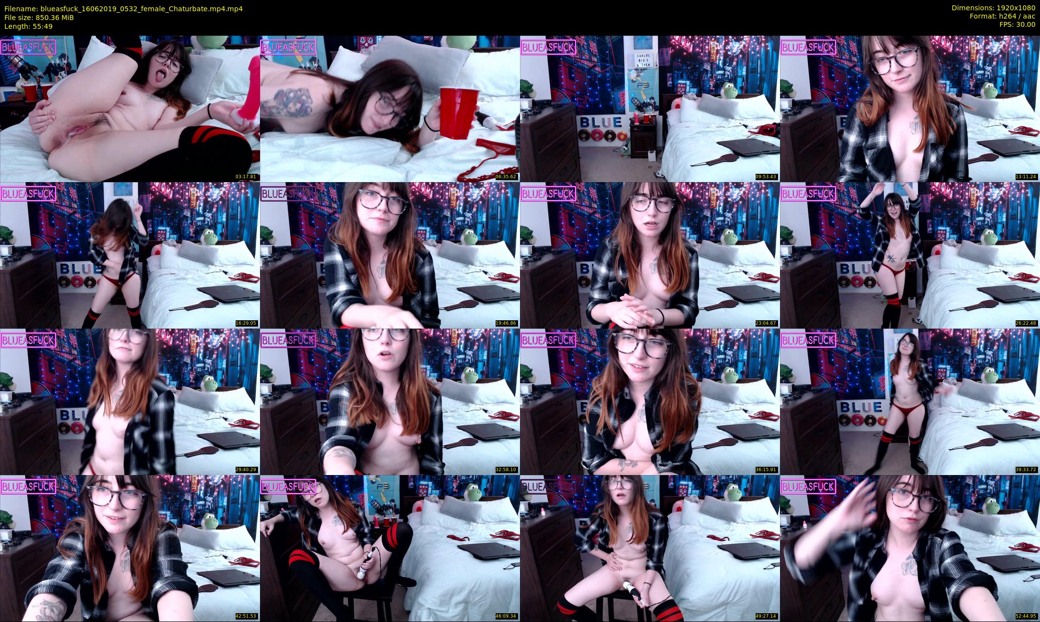 blueasfuck — 56 minute Chaturbate female cam show recording, 1080p, Jun 16, 2019