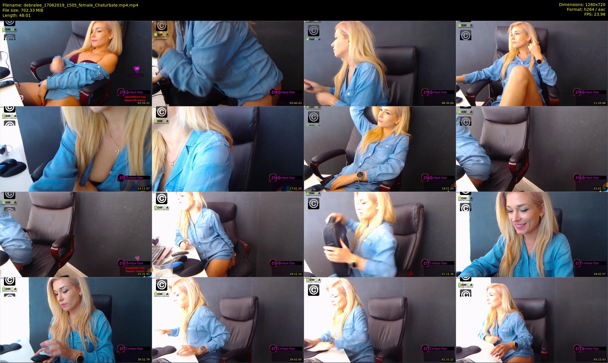 debralee — 49 minute Chaturbate female cam show recording, 720p, Jun 17, 2019