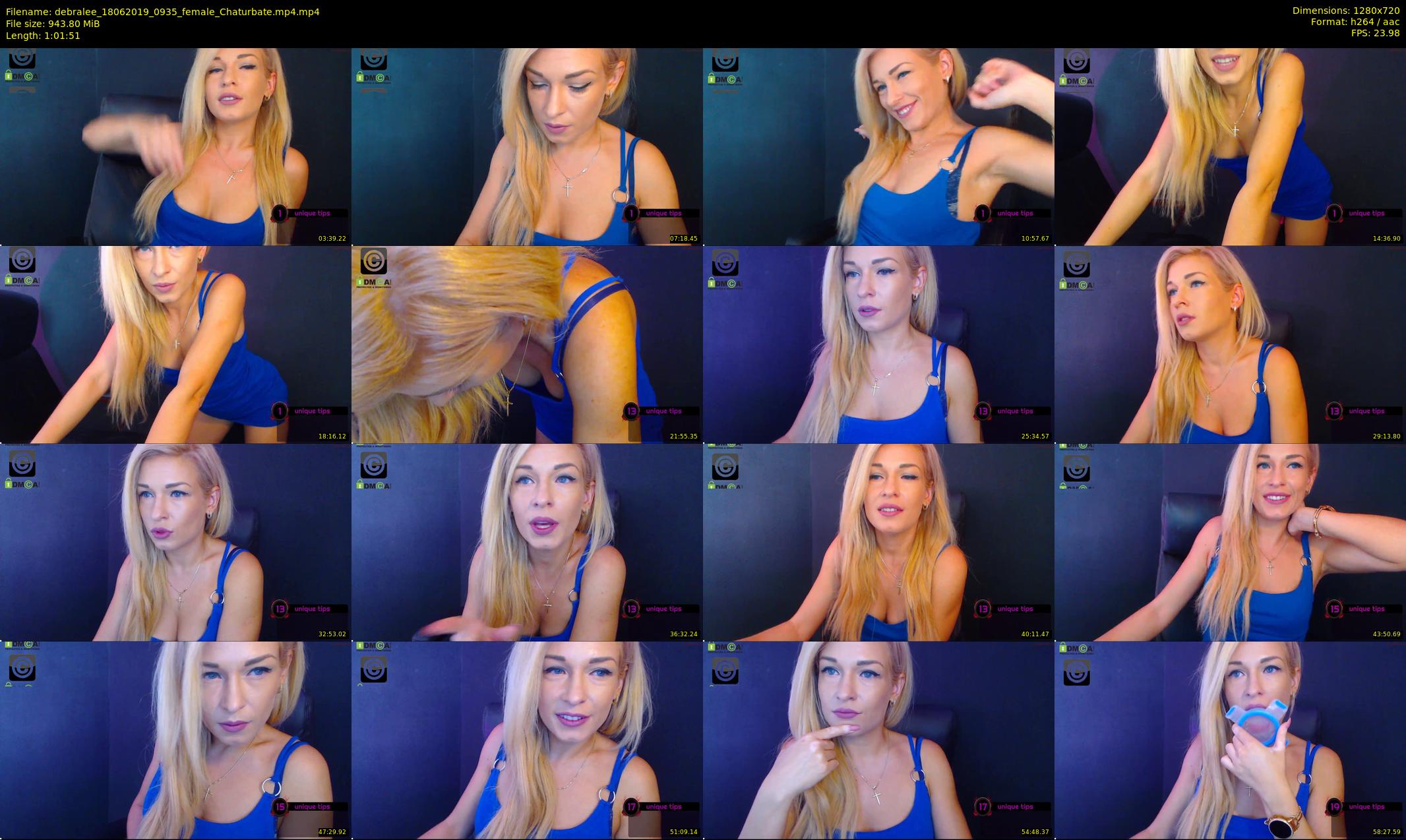 debralee — 62 minute Chaturbate female cam show recording, 720p, Jun 18, 2019