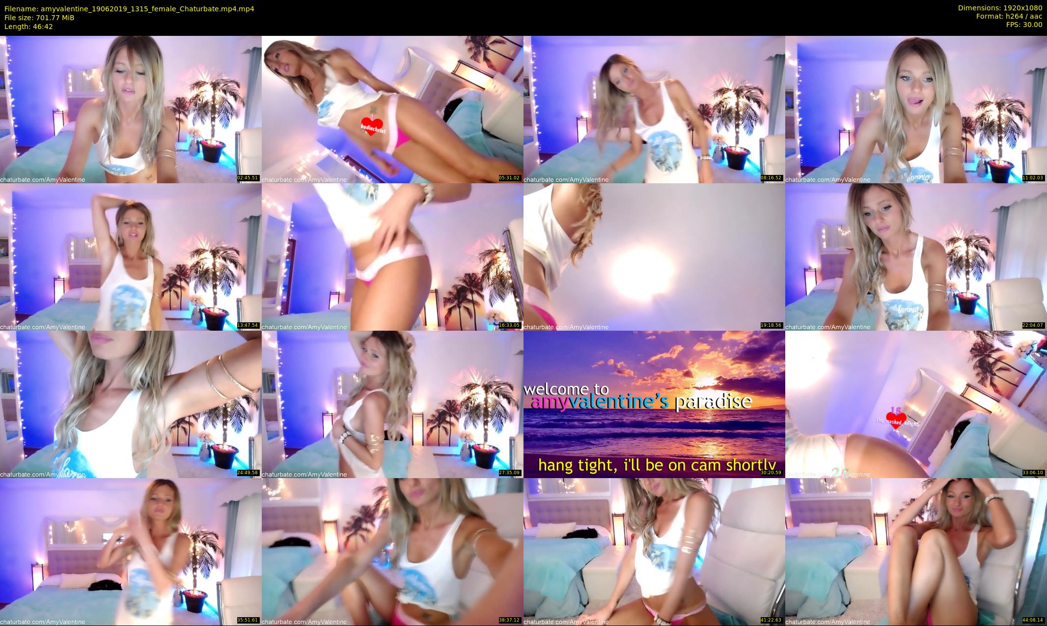 amyvalentine — 47 minute Chaturbate female cam show recording, 1080p, Jun 19, 2019