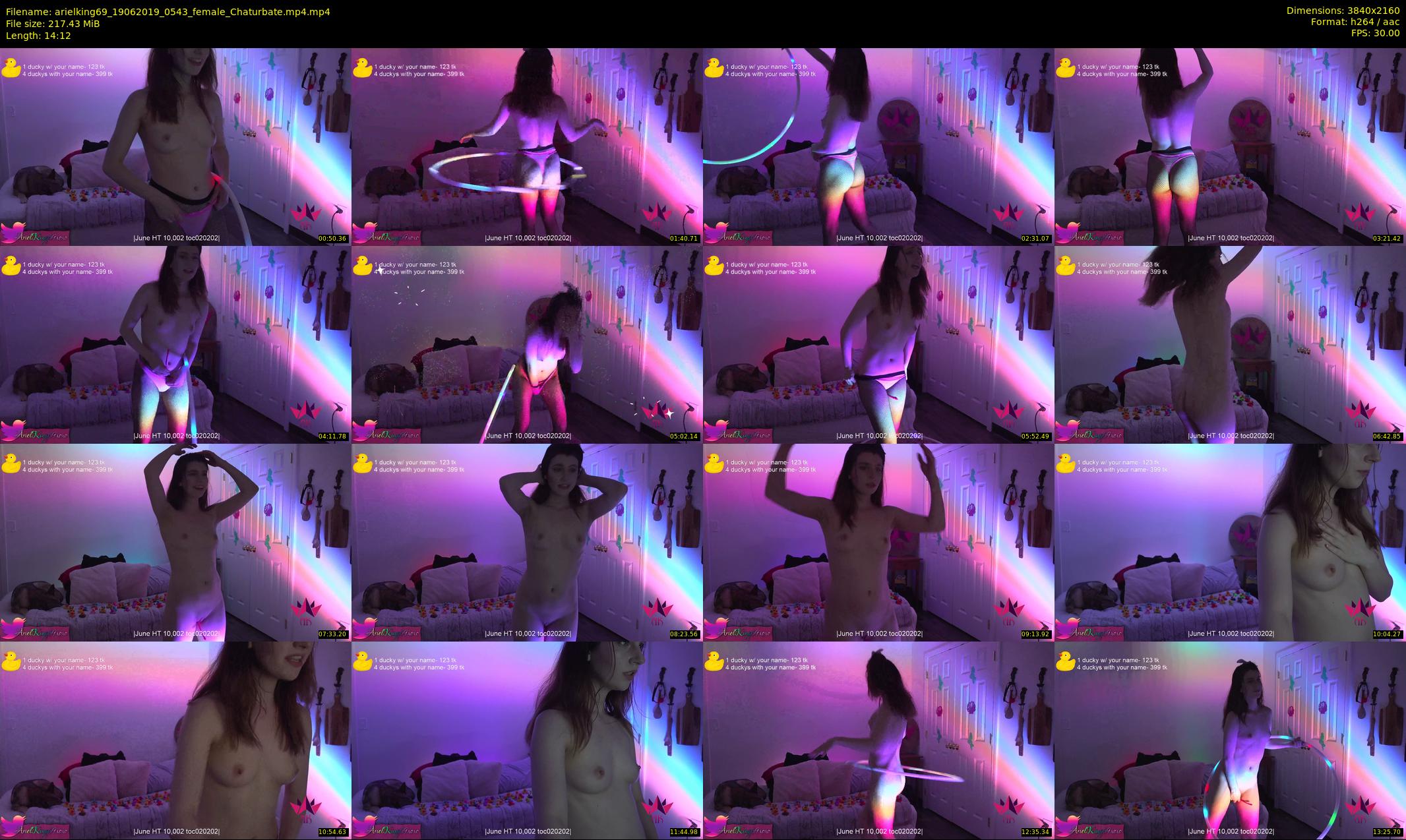 arielking69 — 15 minute Chaturbate female cam show recording, 4K, Jun 19, 2019