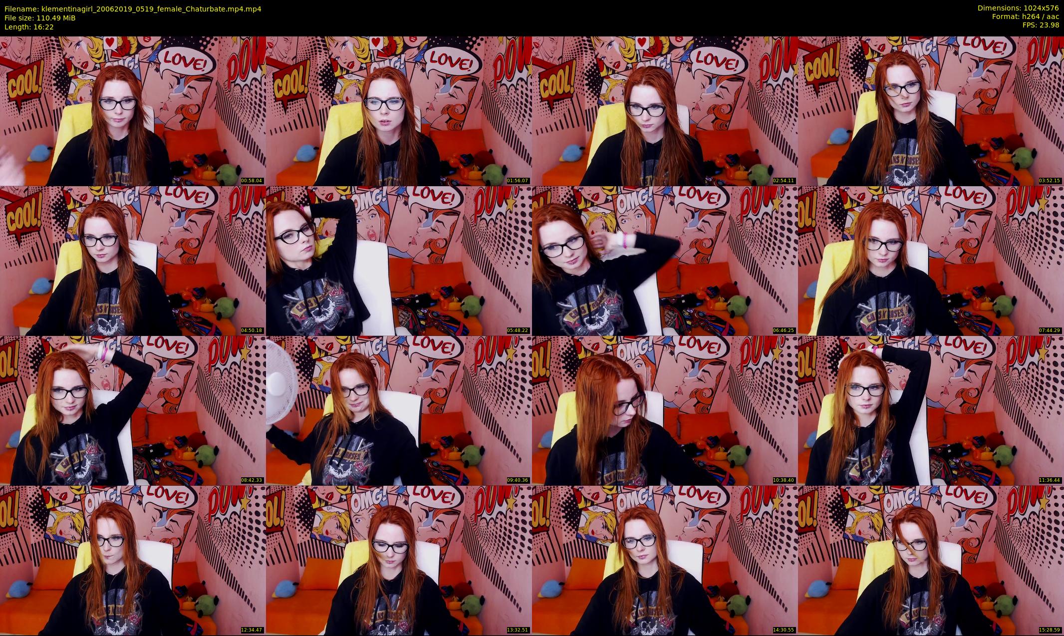 klementinagirl — 17 minute Chaturbate female cam show recording, 480p, Jun 20, 2019