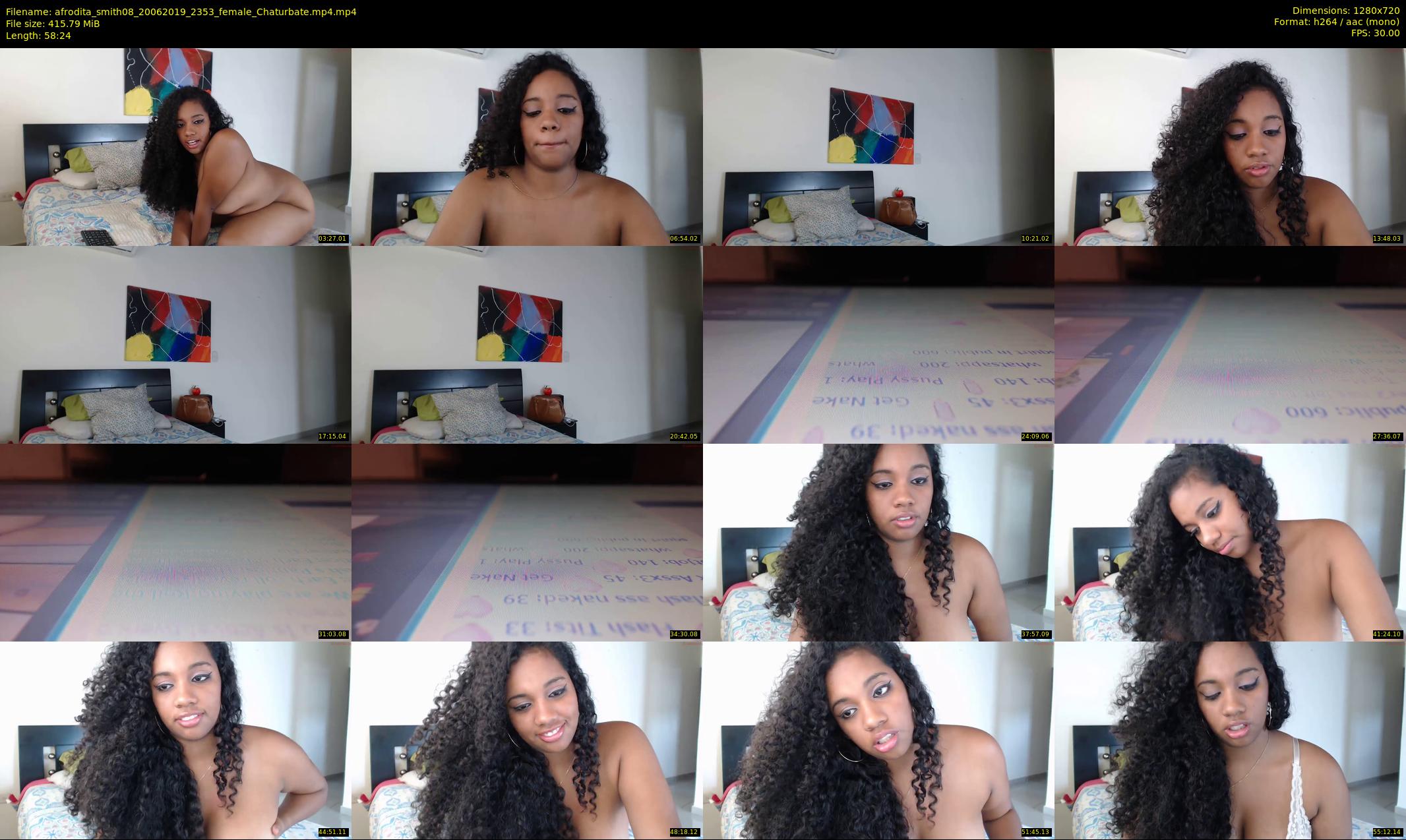 afrodita_smith08 — 59 minute Chaturbate female cam show recording, 720p, Jun 20, 2019