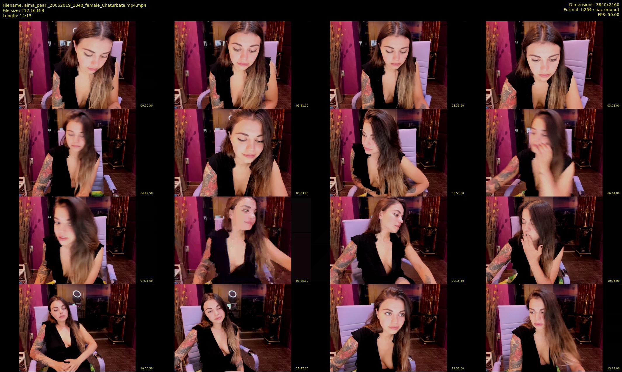 alma_pearl — 15 minute Chaturbate female cam show recording, 4K, Jun 20, 2019