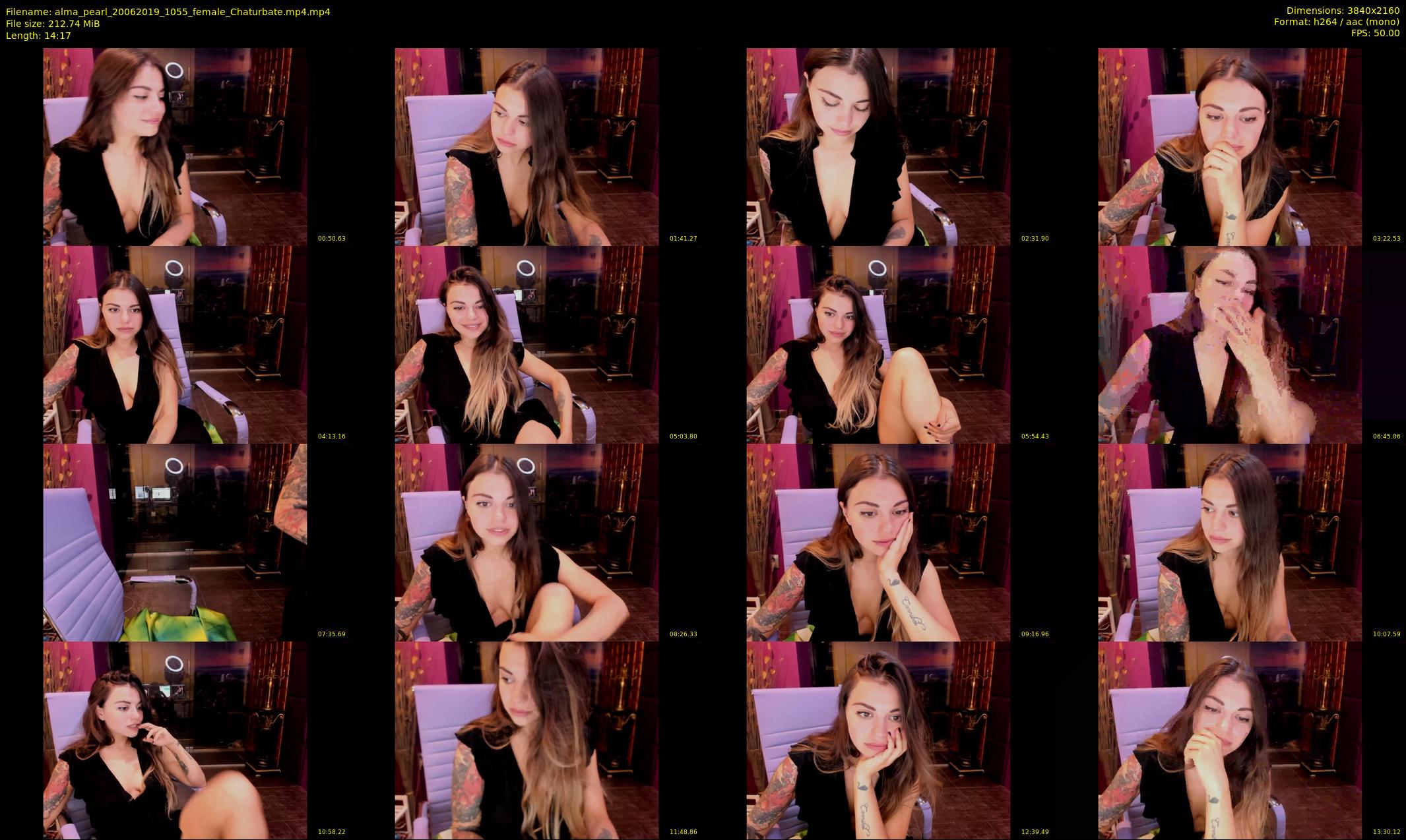 alma_pearl — 15 minute Chaturbate female cam show recording, 4K, Jun 20, 2019