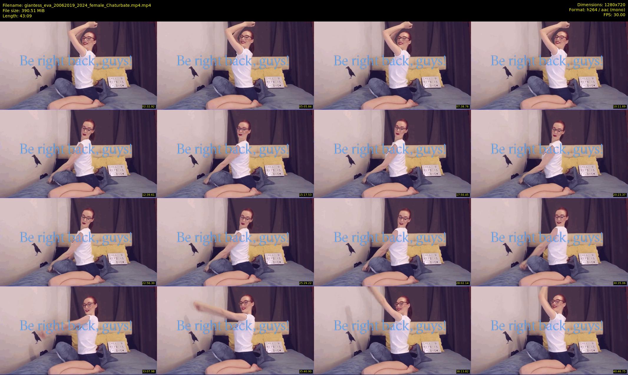 giantess_eva — 44 minute Chaturbate female cam show recording, 720p, Jun 20, 2019