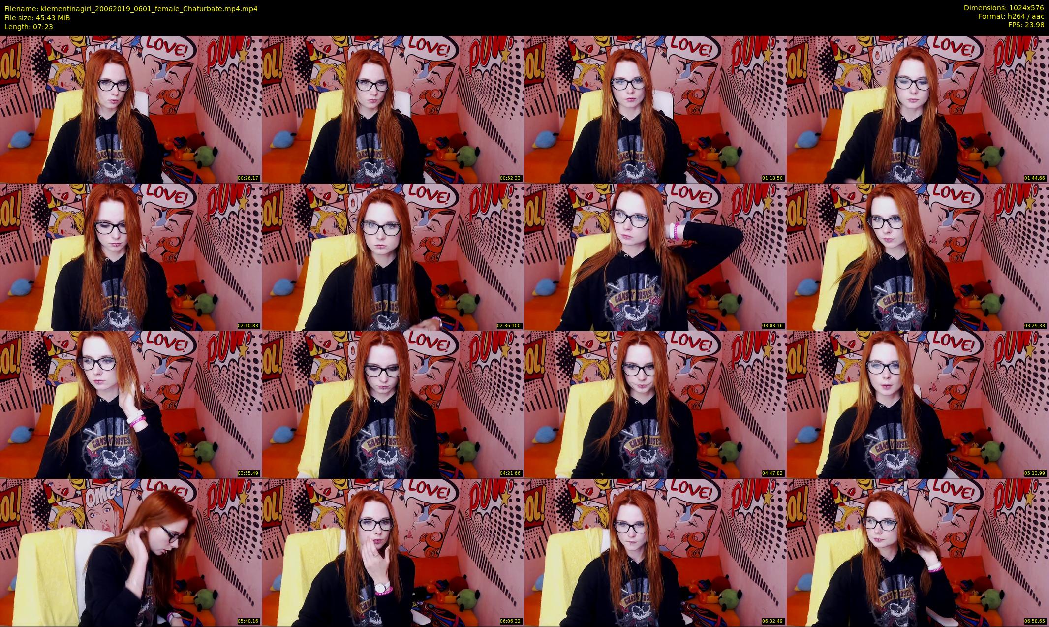 klementinagirl — 8 minute Chaturbate female cam show recording, 480p, Jun 20, 2019