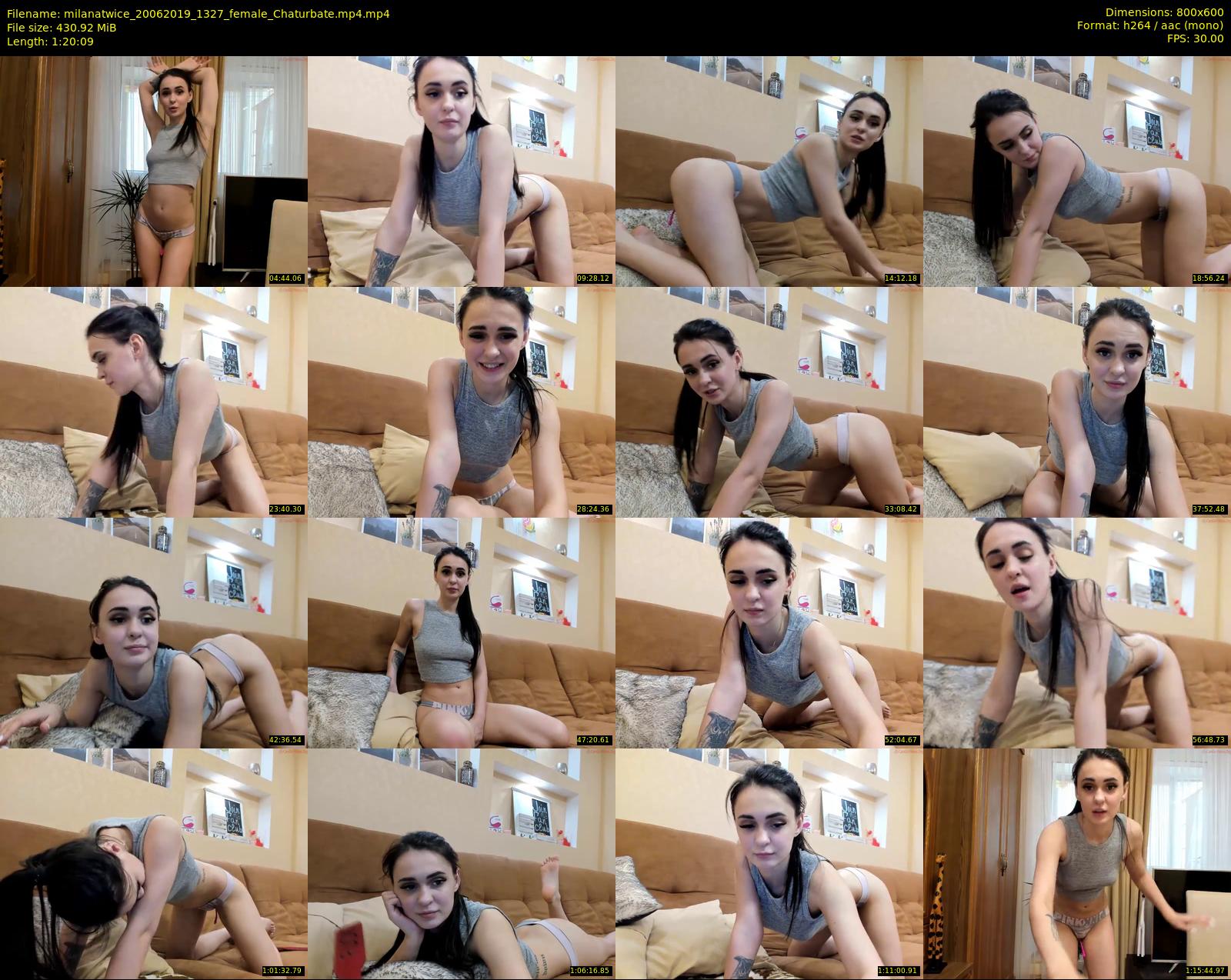milanatwice — 81 minute Chaturbate female cam show recording, 480p, Jun 20, 2019