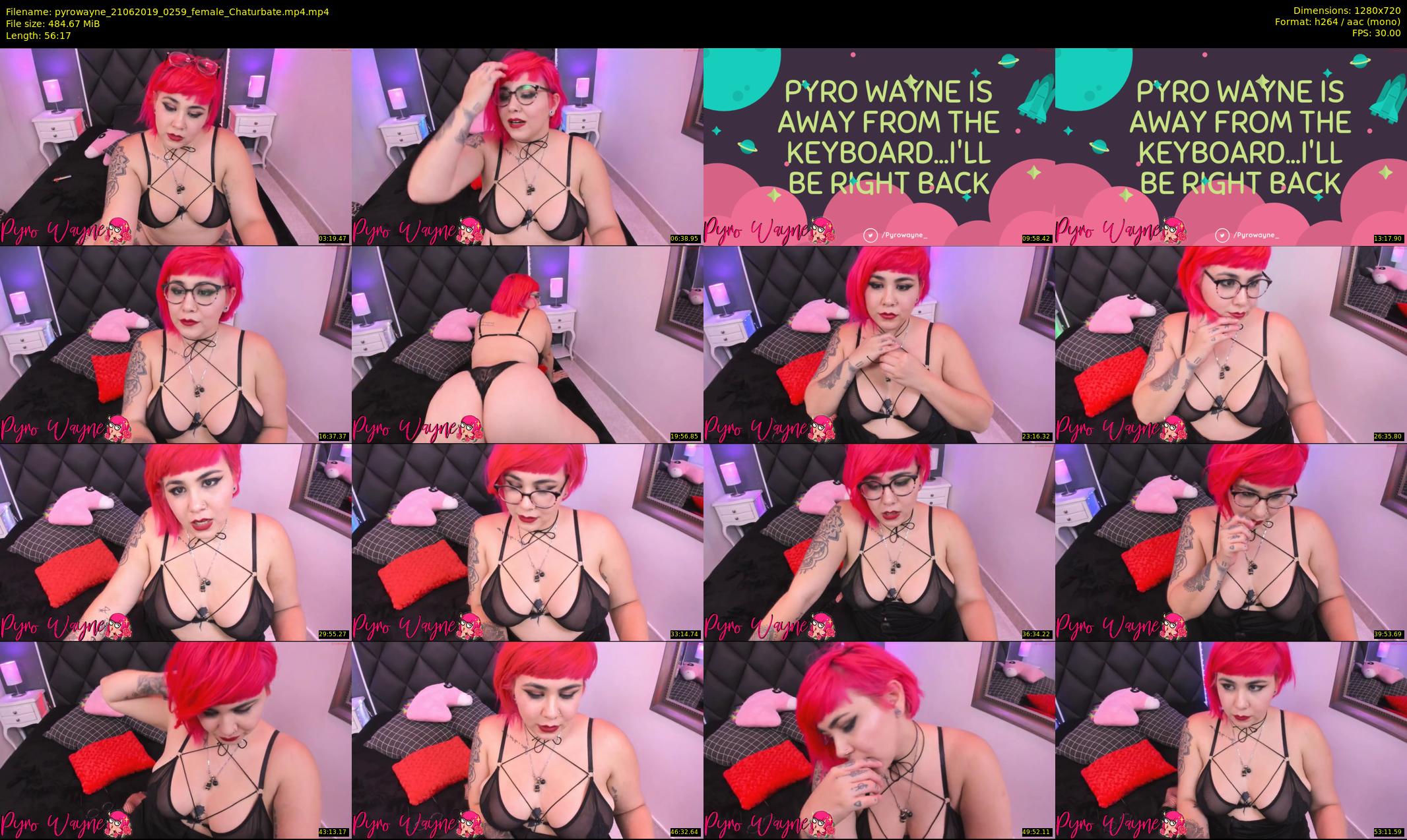 pyrowayne — 57 minute Chaturbate female cam show recording, 720p, Jun 21, 2019
