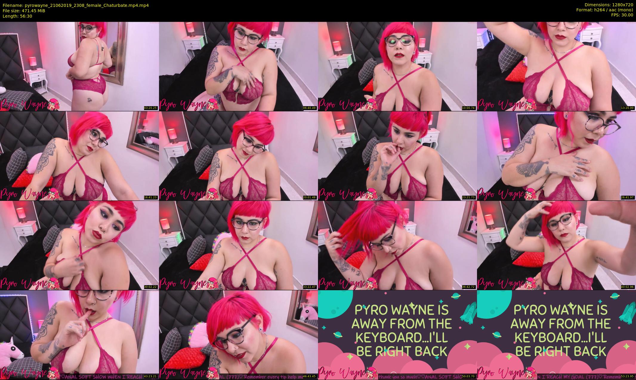 pyrowayne — 57 minute Chaturbate female cam show recording, 720p, Jun 21, 2019