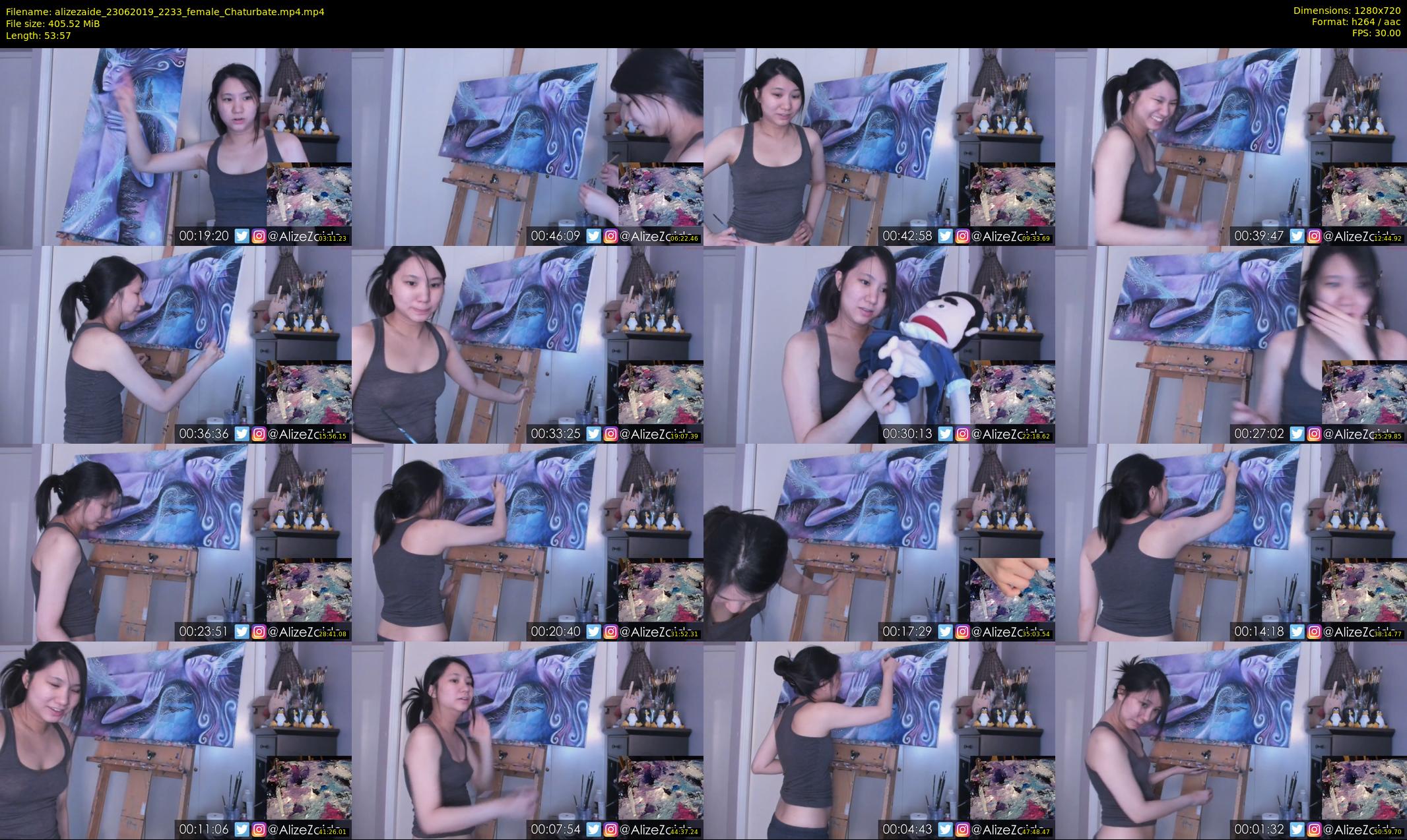 alizezaide — 54 minute Chaturbate female cam show recording, 720p, Jun 23, 2019