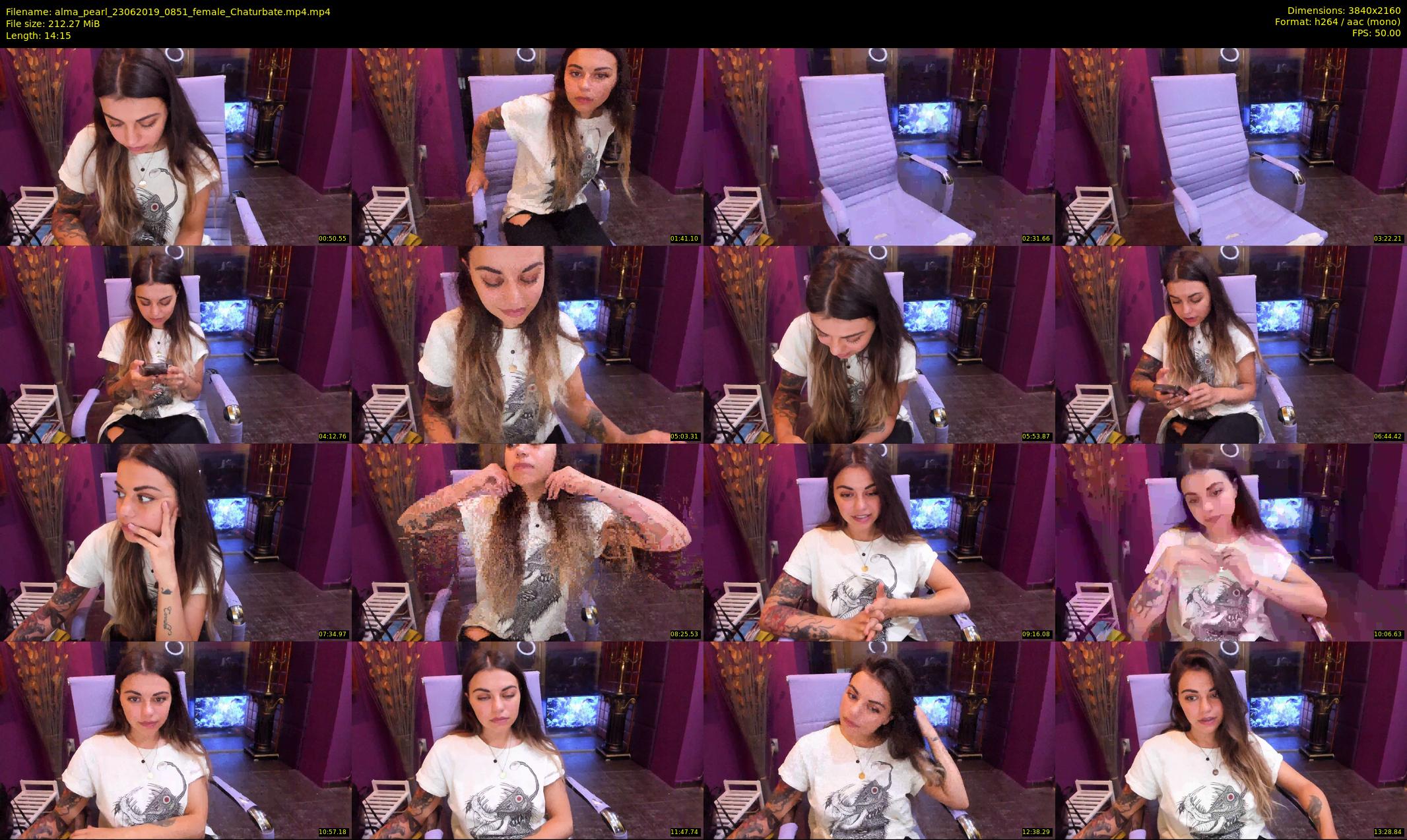 alma_pearl — 15 minute Chaturbate female cam show recording, 4K, Jun 23, 2019