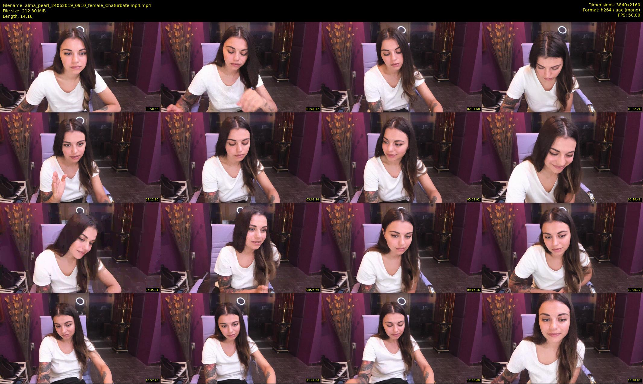 alma_pearl — 15 minute Chaturbate female cam show recording, 4K, Jun 24, 2019