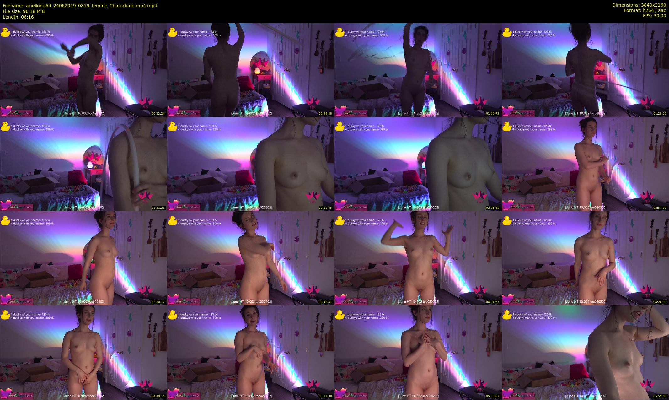 arielking69 — 7 minute Chaturbate female cam show recording, 4K, Jun 24, 2019