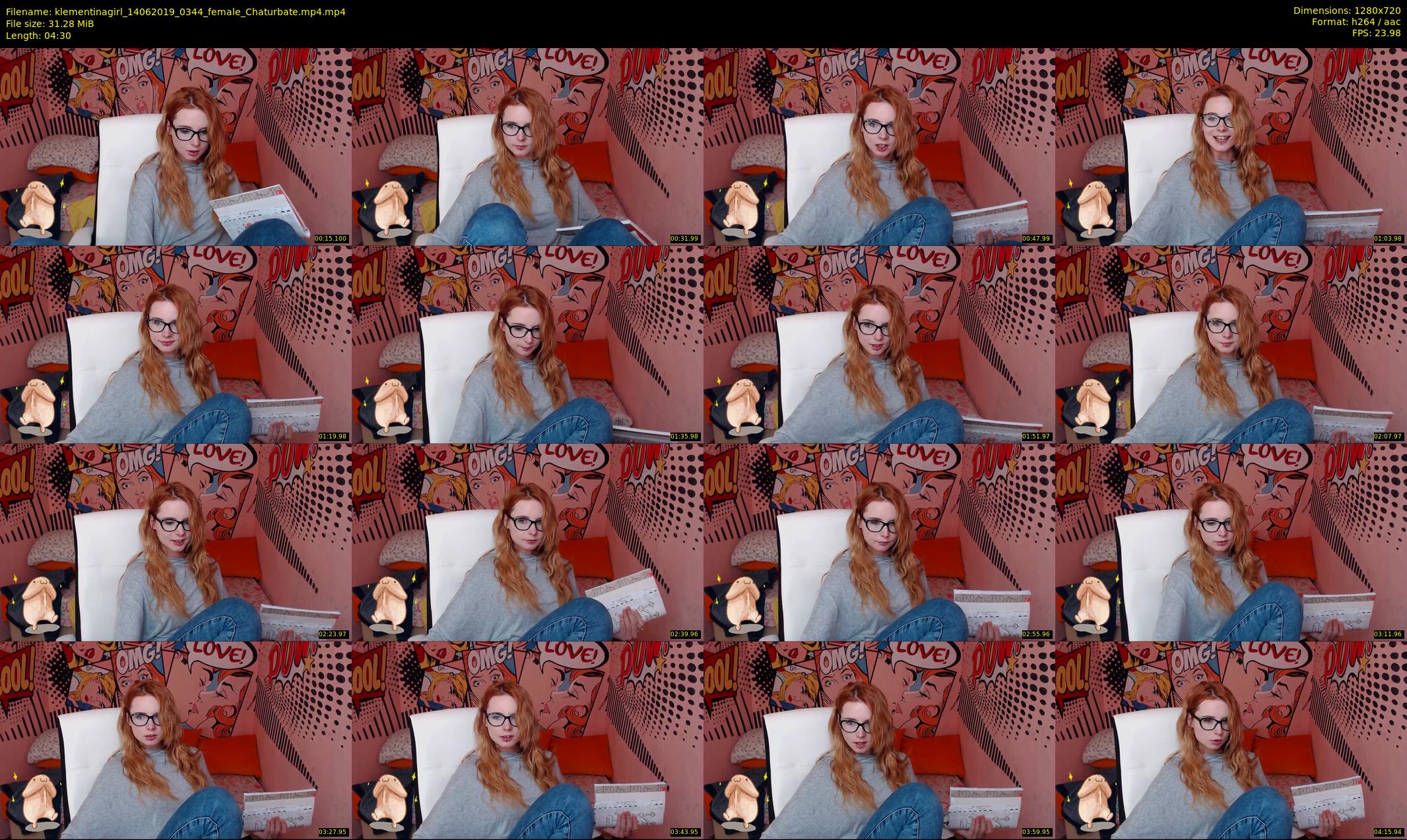 klementinagirl — 5 minute Chaturbate female cam show recording, 720p, Jun 14, 2019