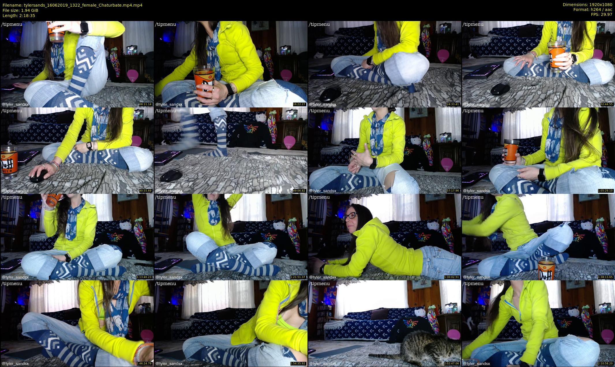 tylersands — 139 minute Chaturbate female cam show recording, 1080p, Jun 16, 2019
