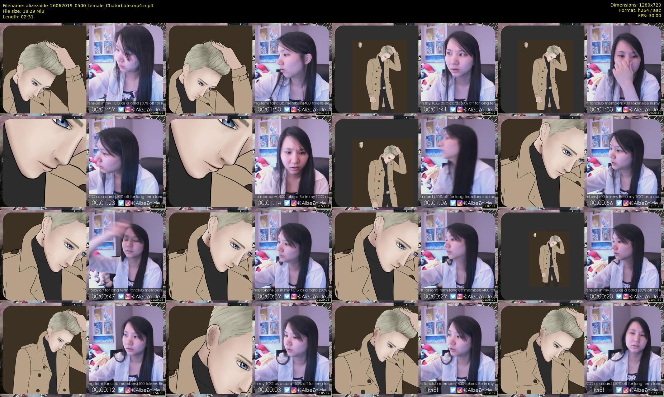alizezaide — 3 minute Chaturbate female cam show recording, 720p, Jun 26, 2019