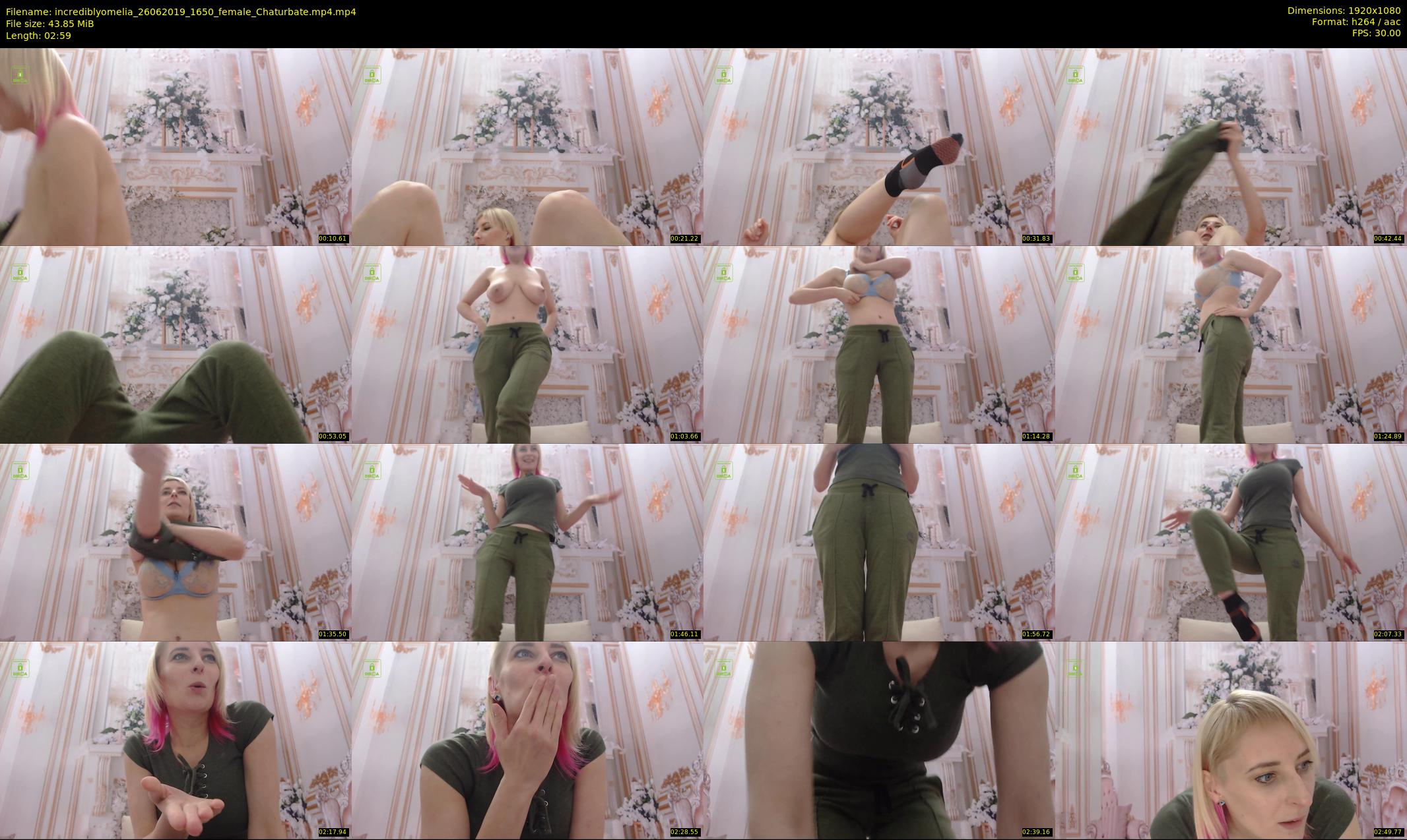 incrediblyomelia — 3 minute Chaturbate female cam show recording, 1080p, Jun 26, 2019
