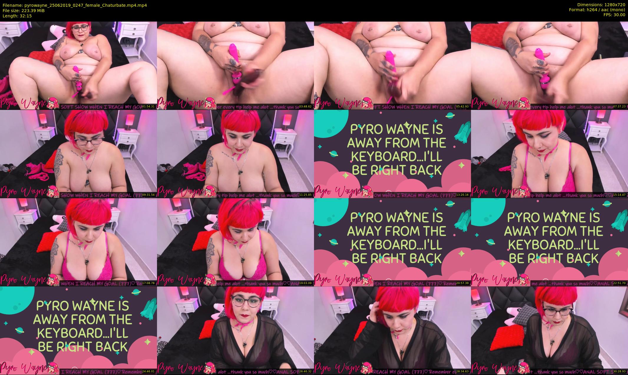 pyrowayne — 33 minute Chaturbate female cam show recording, 720p, Jun 25, 2019