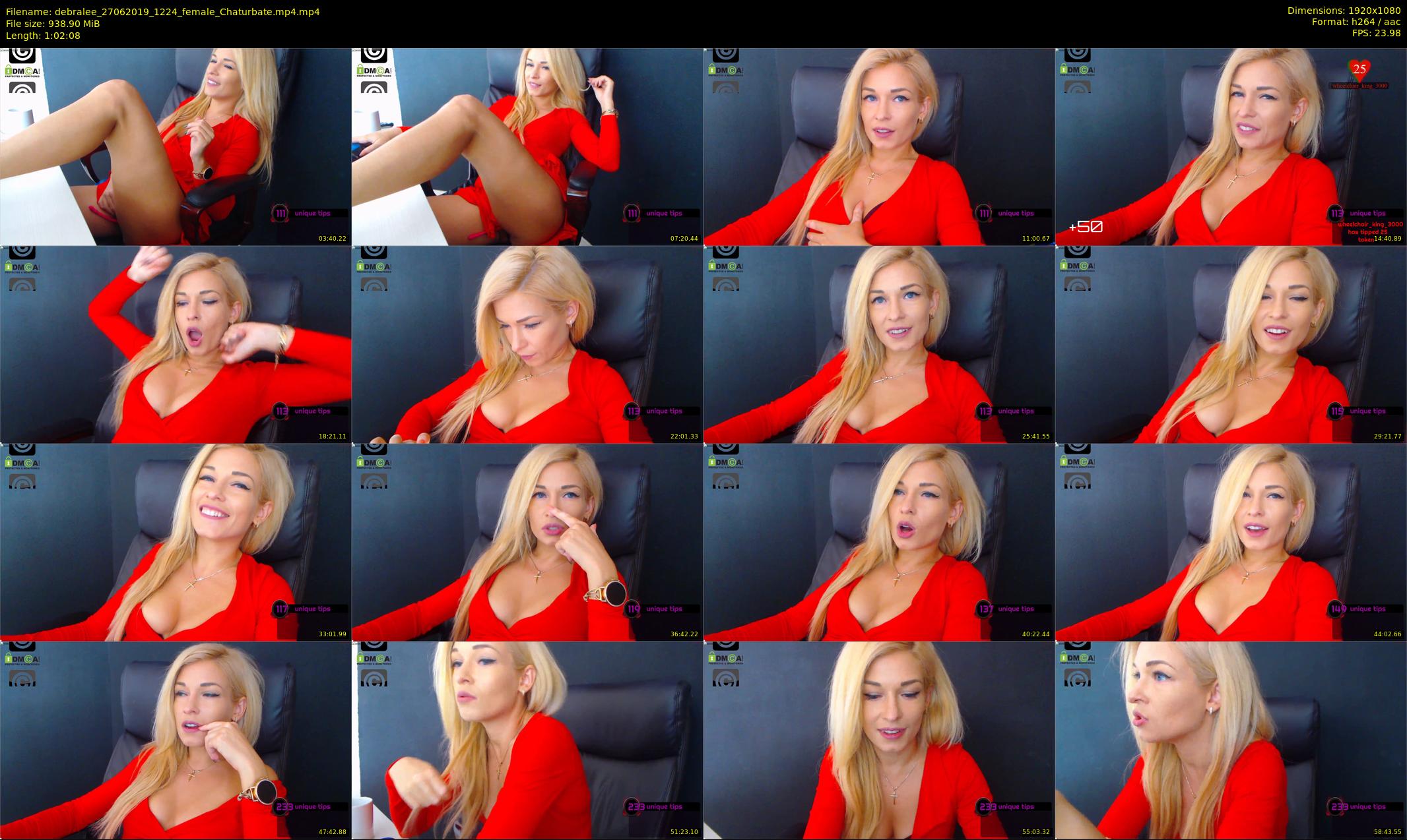 debralee — 63 minute Chaturbate female cam show recording, 1080p, Jun 27, 2019